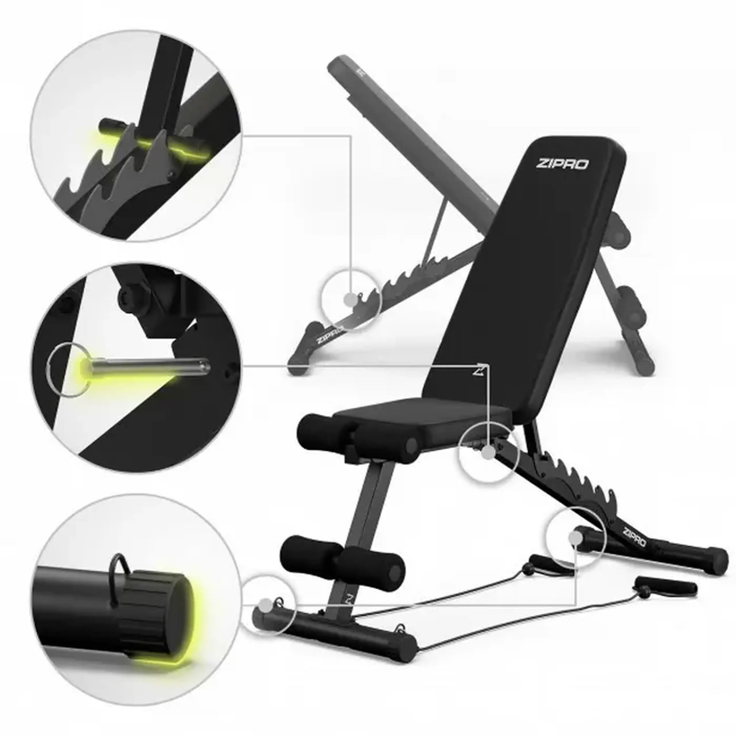 Bancă fitness Zipro Tempo, Negru