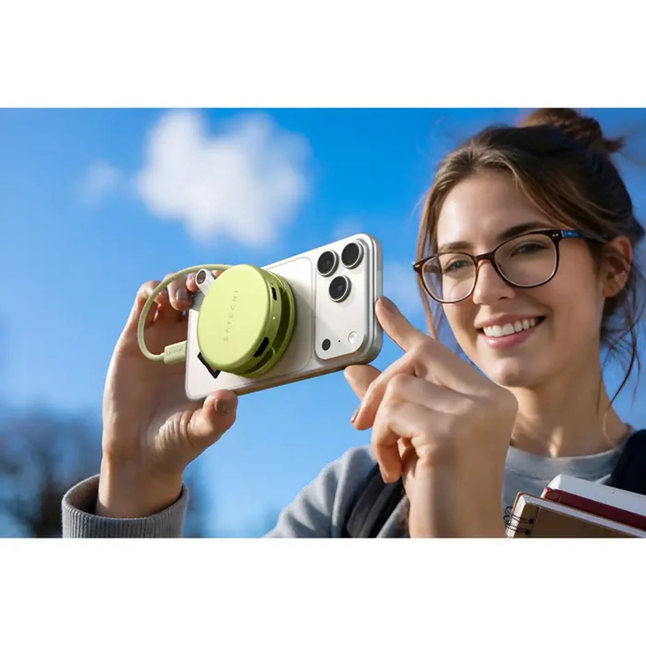 Adaptor multiport Satechi OntheGo 5-in-1 Multiport, Verde