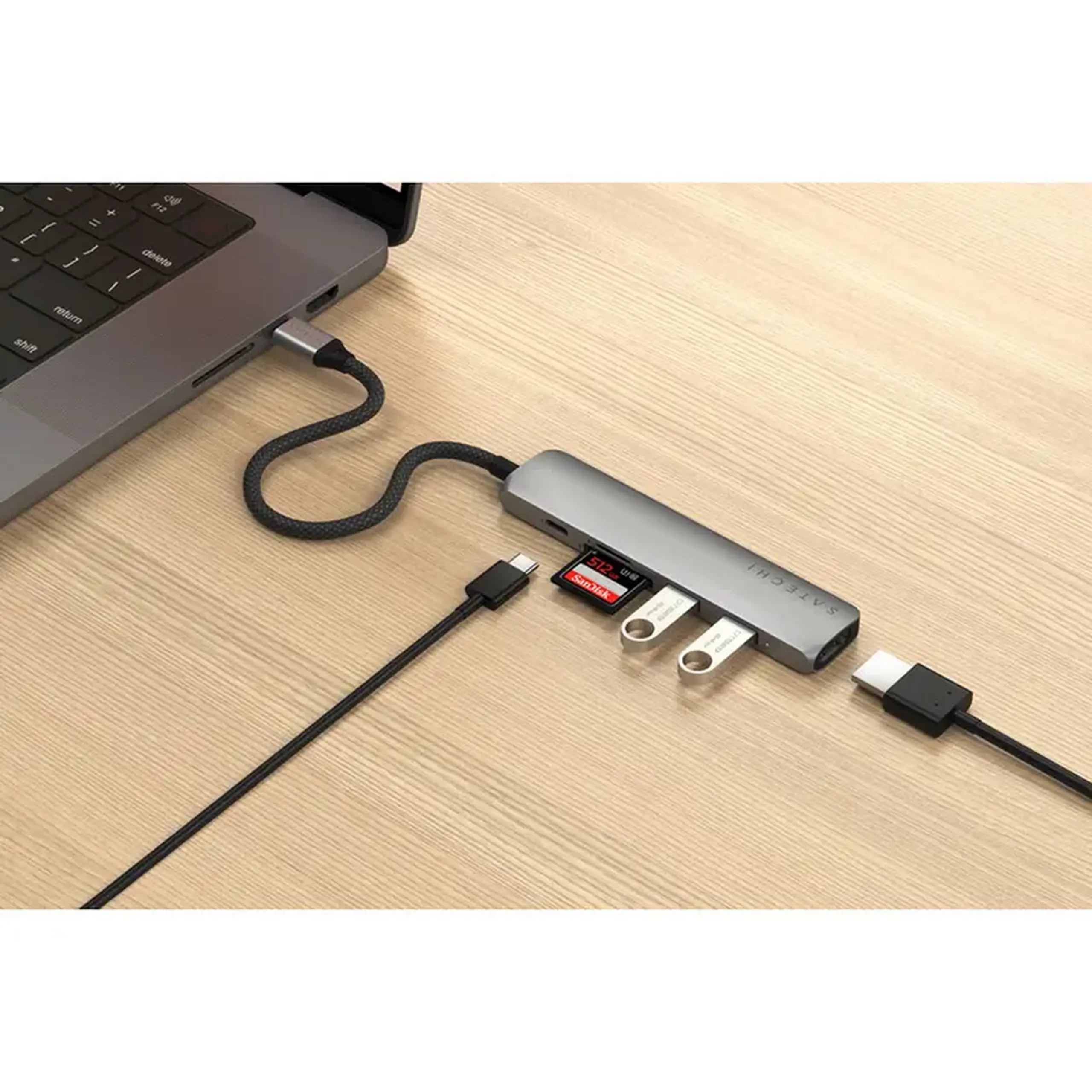 Stație Docking Satechi Slim USB-C, Gri