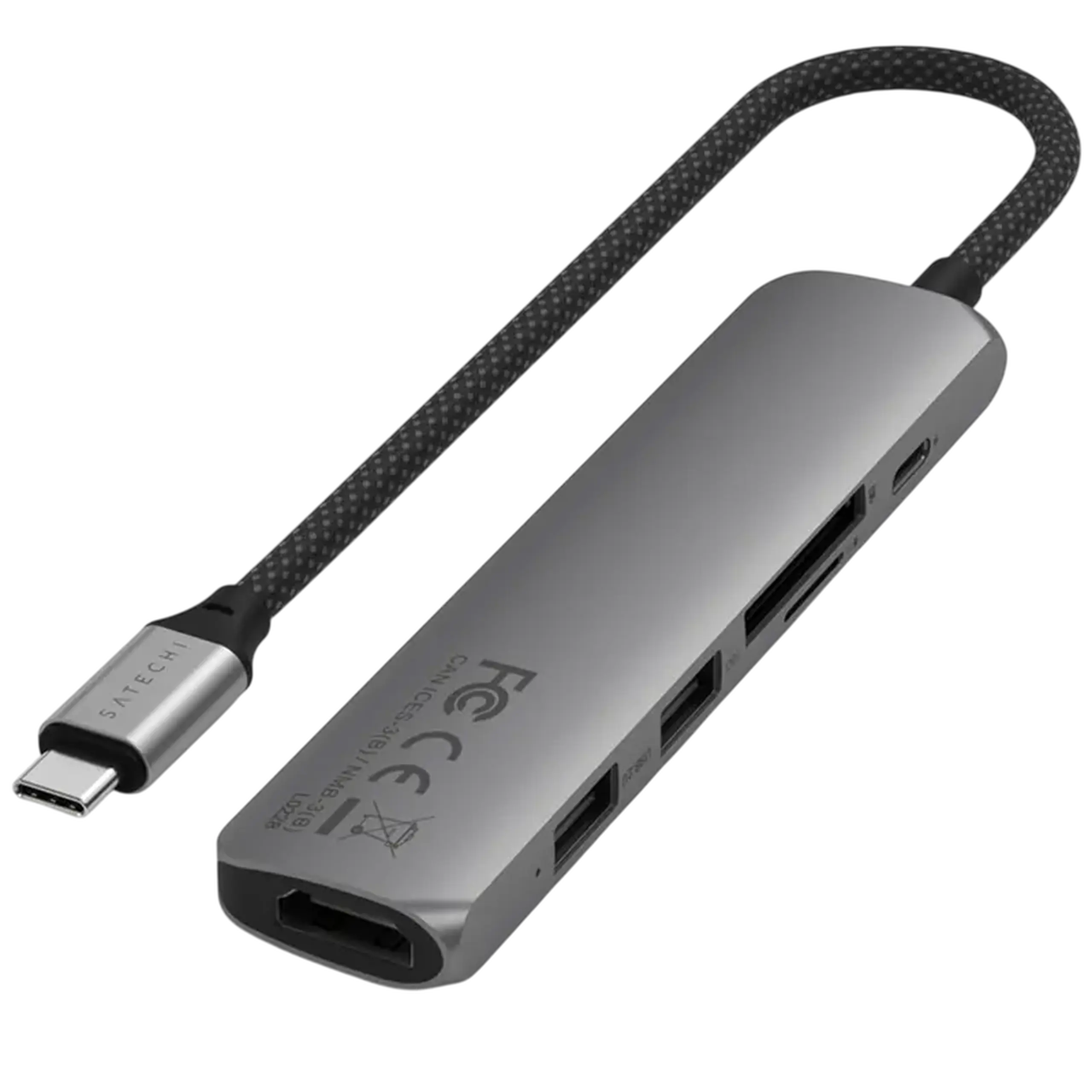 Stație Docking Satechi Slim USB-C, Gri