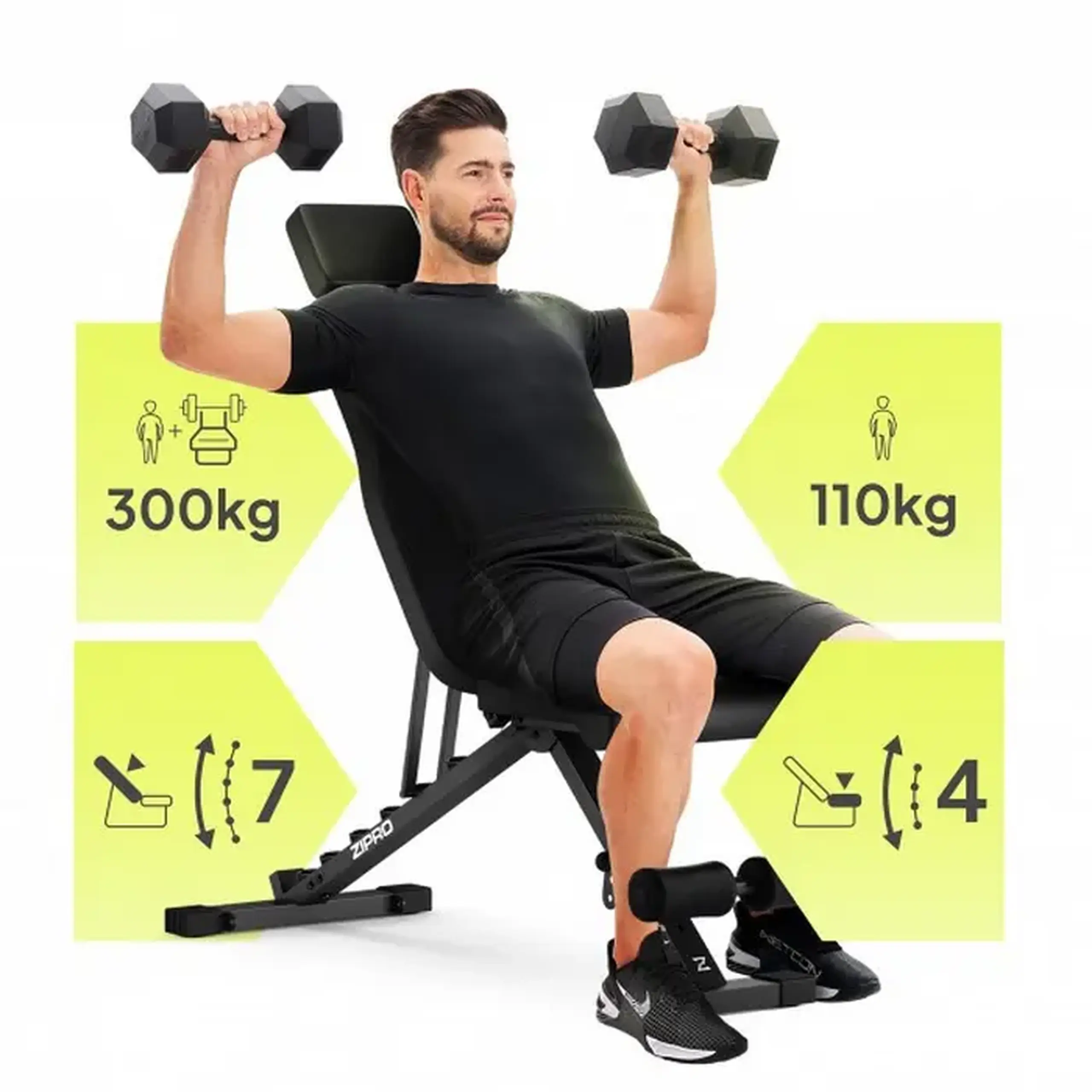 Bancă fitness Zipro Grind, Negru