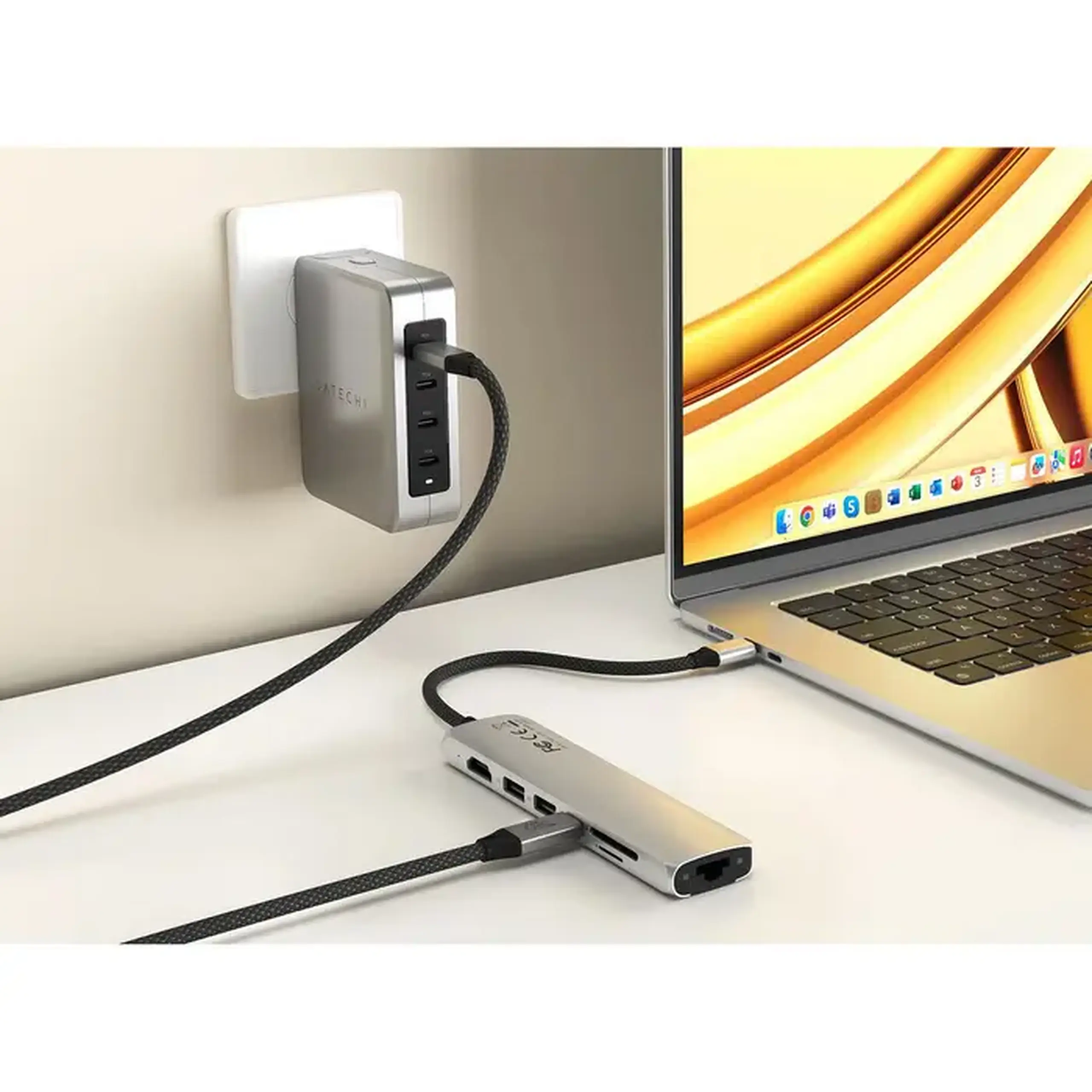 Stație Docking Satechi Slim USB-C, Gri