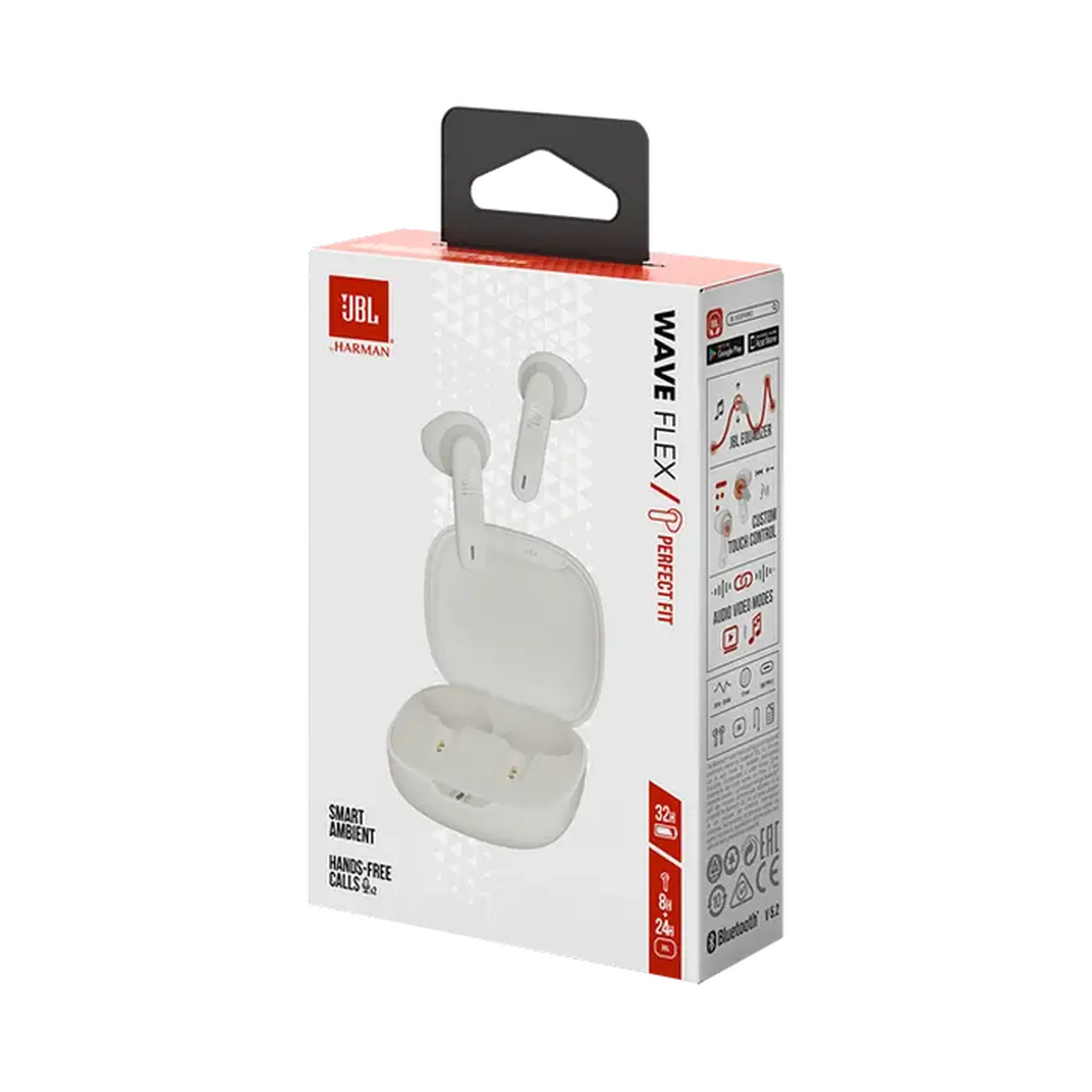 Căști JBL Wave Flex, Alb
