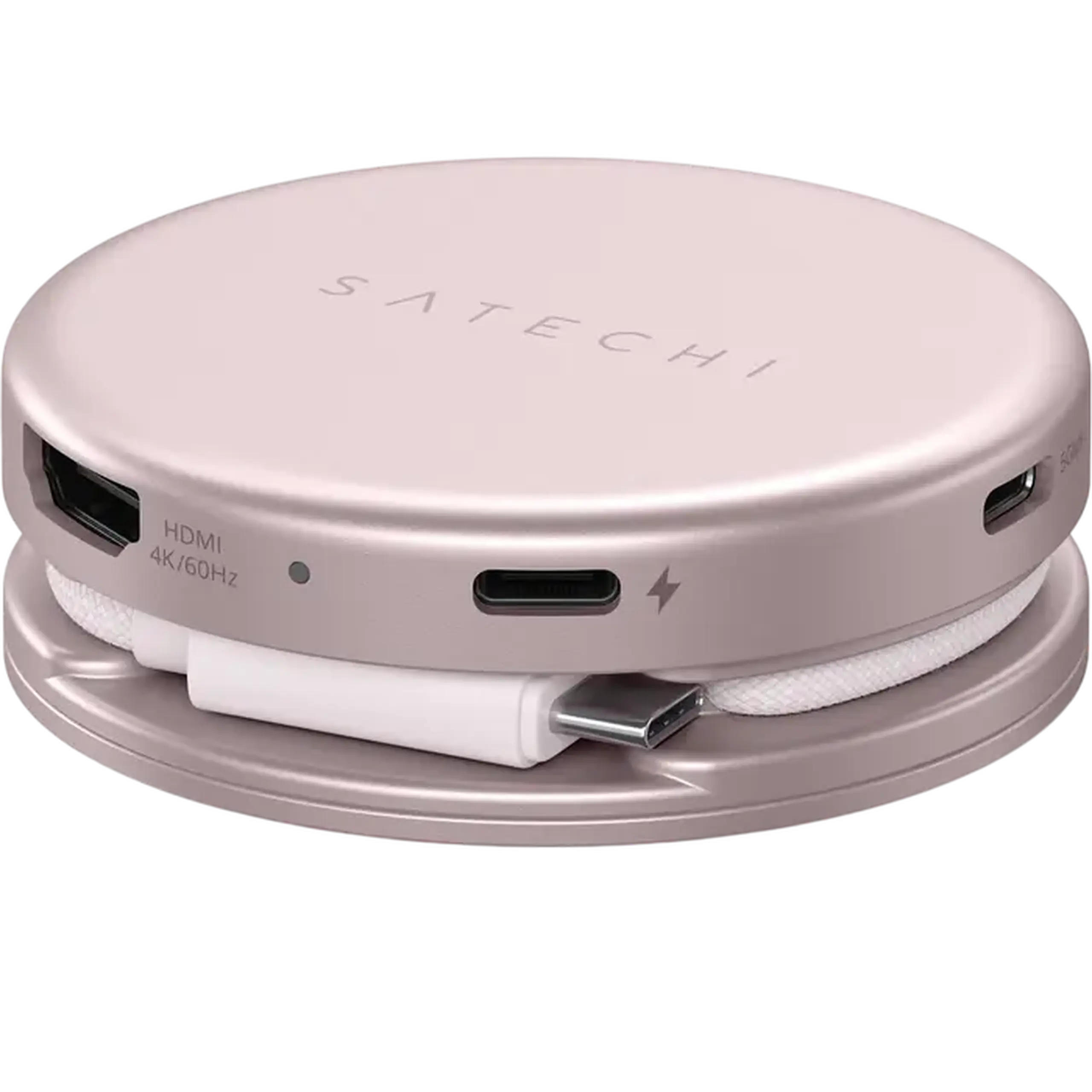 Satechi OntheGo™ 5-in-1 Multiport Blush, USB-C Host, USB-C PD60W, USB-C 3.2Gen1, USB-A 3.2Gen1, SD