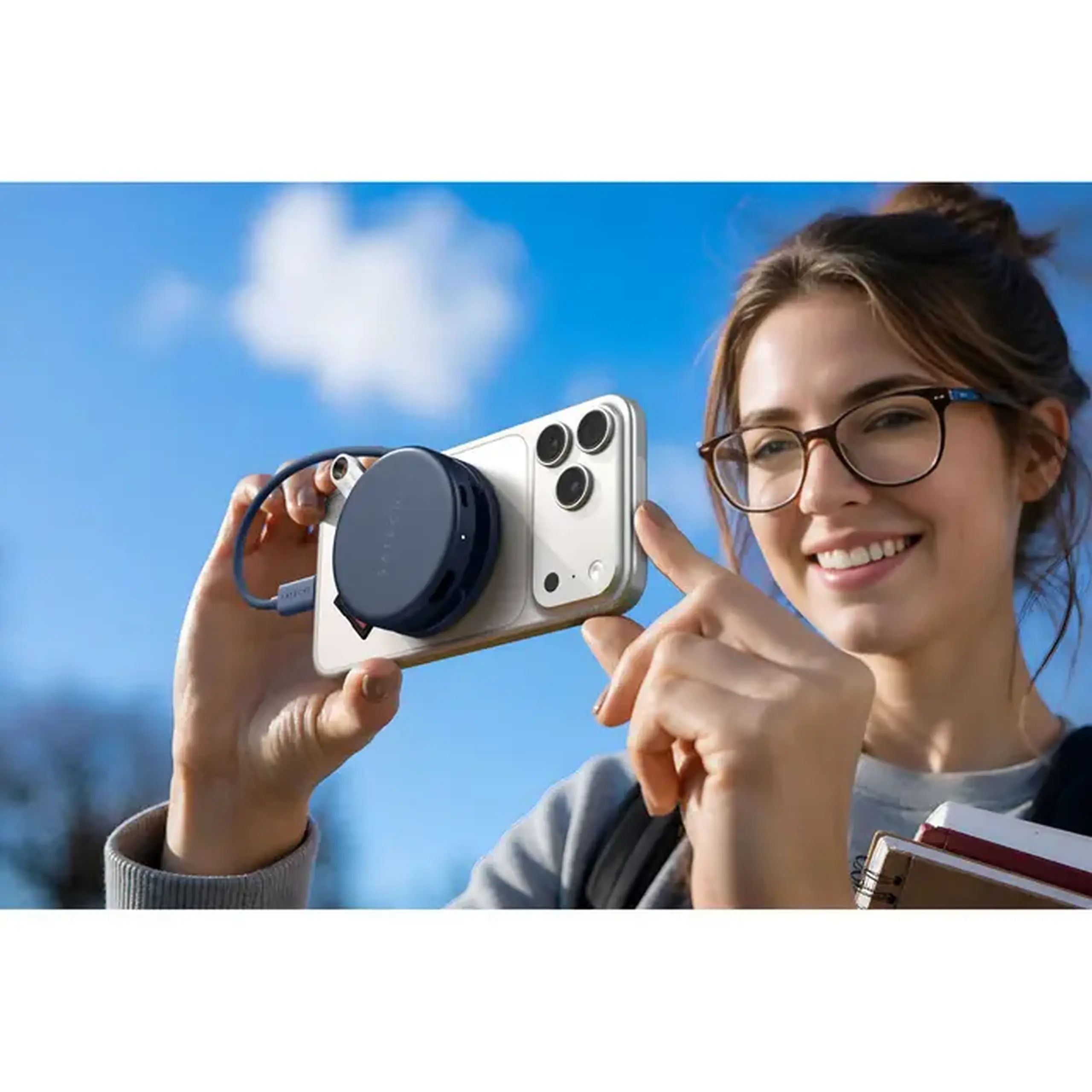 Adaptor multiport Satechi OntheGo 5-in-1 Multiport, Albastru