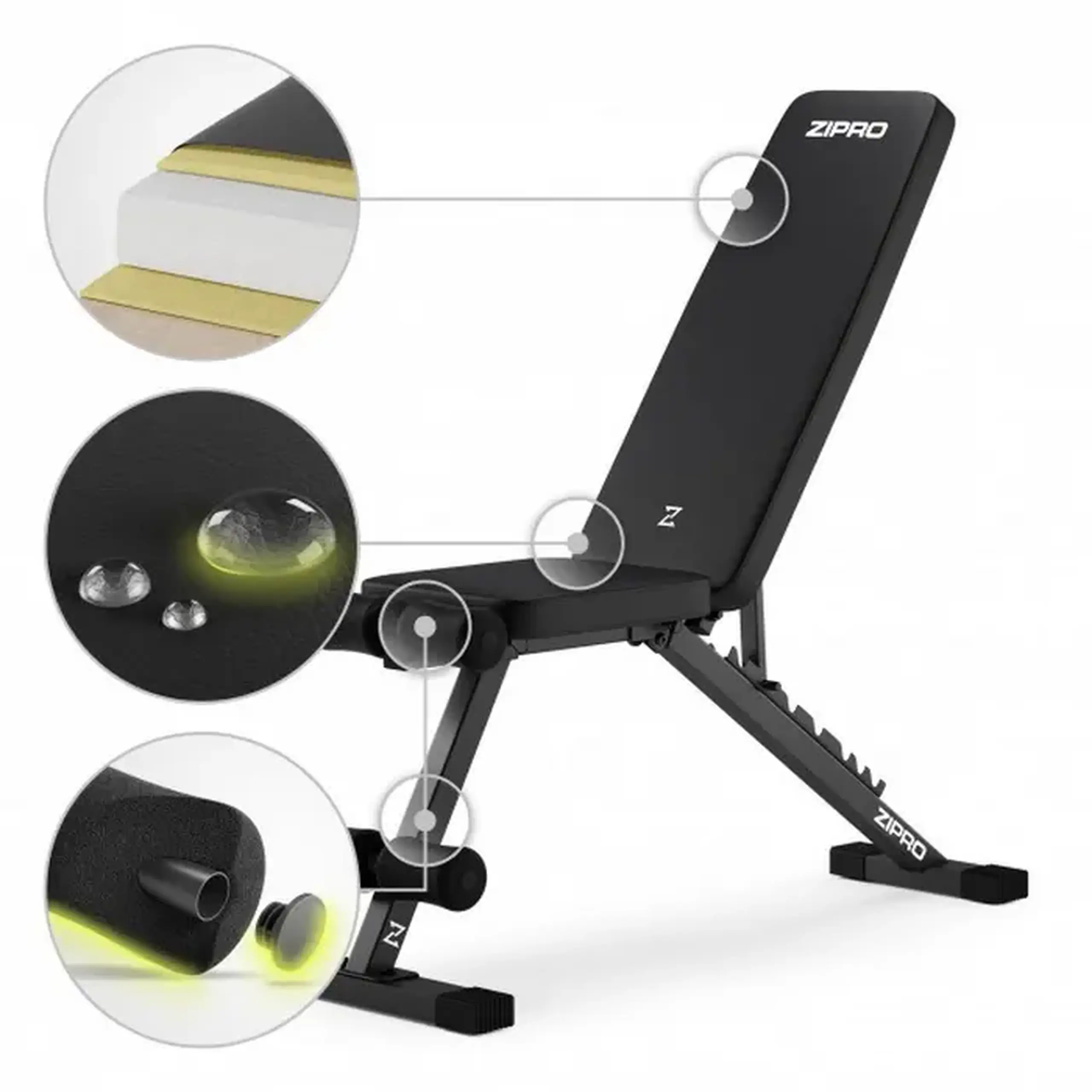 Bancă fitness Zipro Stride, Negru