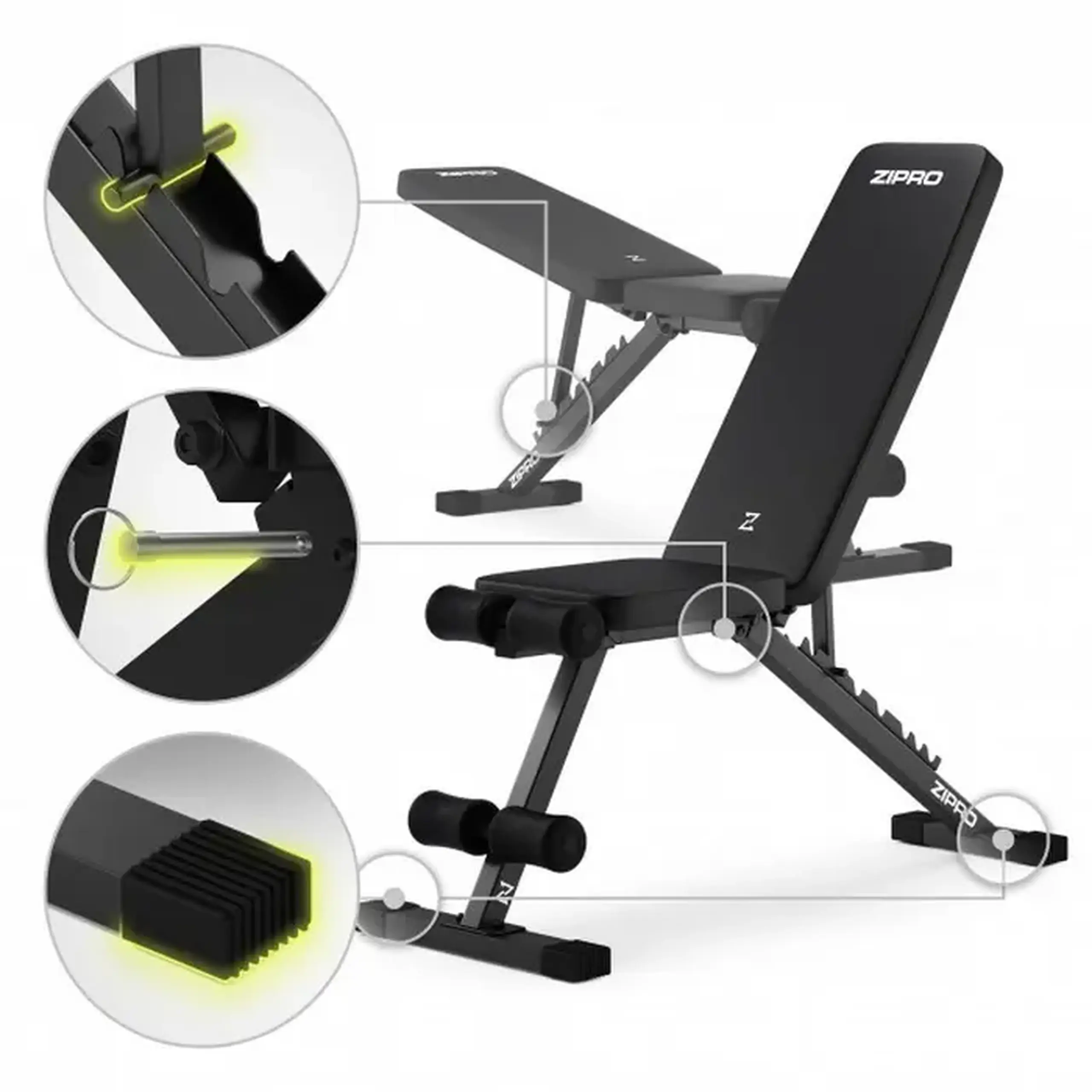 Bancă fitness Zipro Stride, Negru