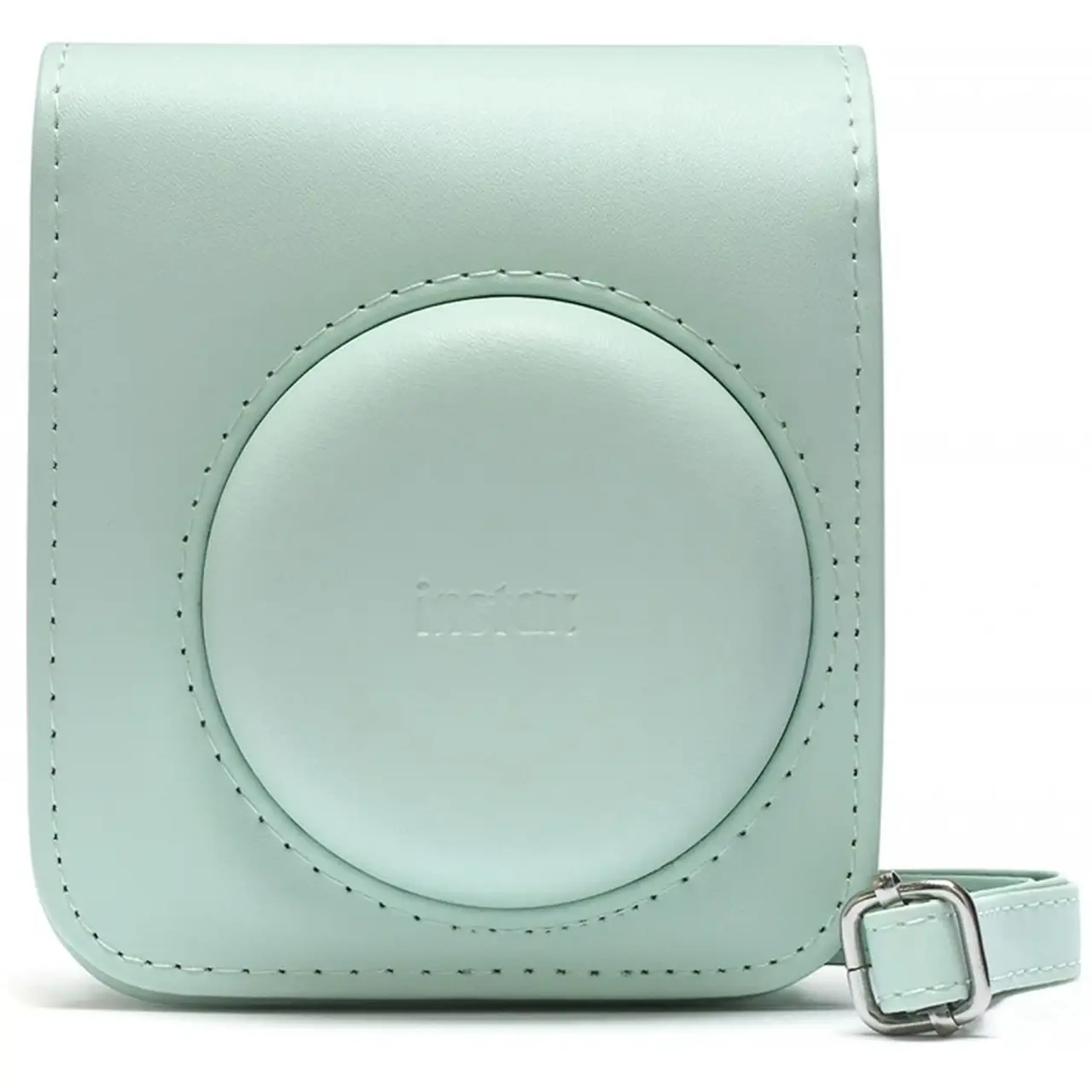 Set aparat foto instant Fujifilm Instax mini 12, Mint green cu husa, album foto si film 1x10