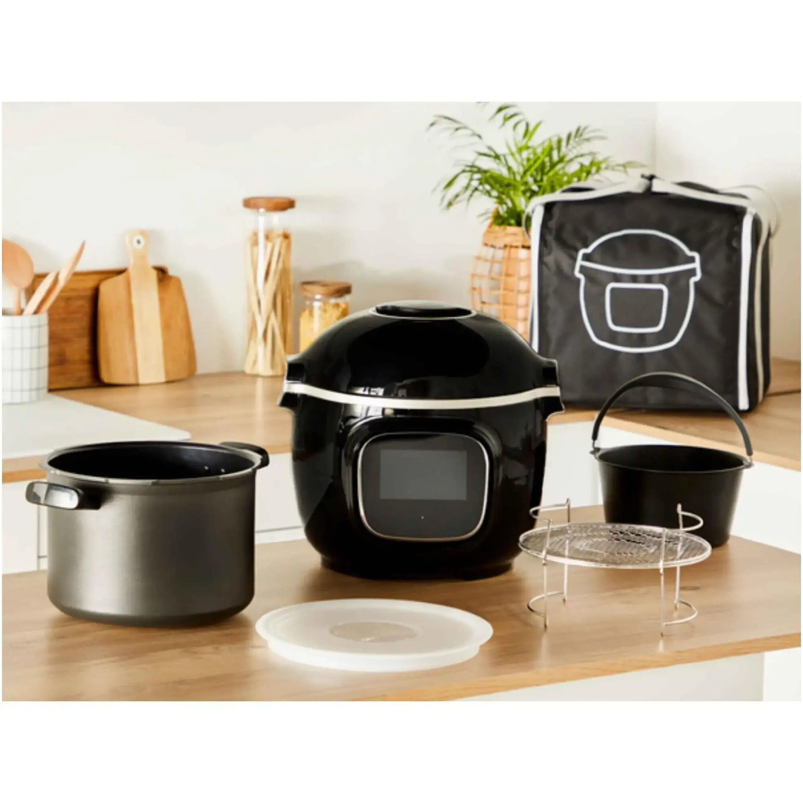 Vas de gatit Tefal XA605011, 6L, compatibil cu multicookerul Tefal Cook4me, seria CY85xx, invelis antiaderent, negru