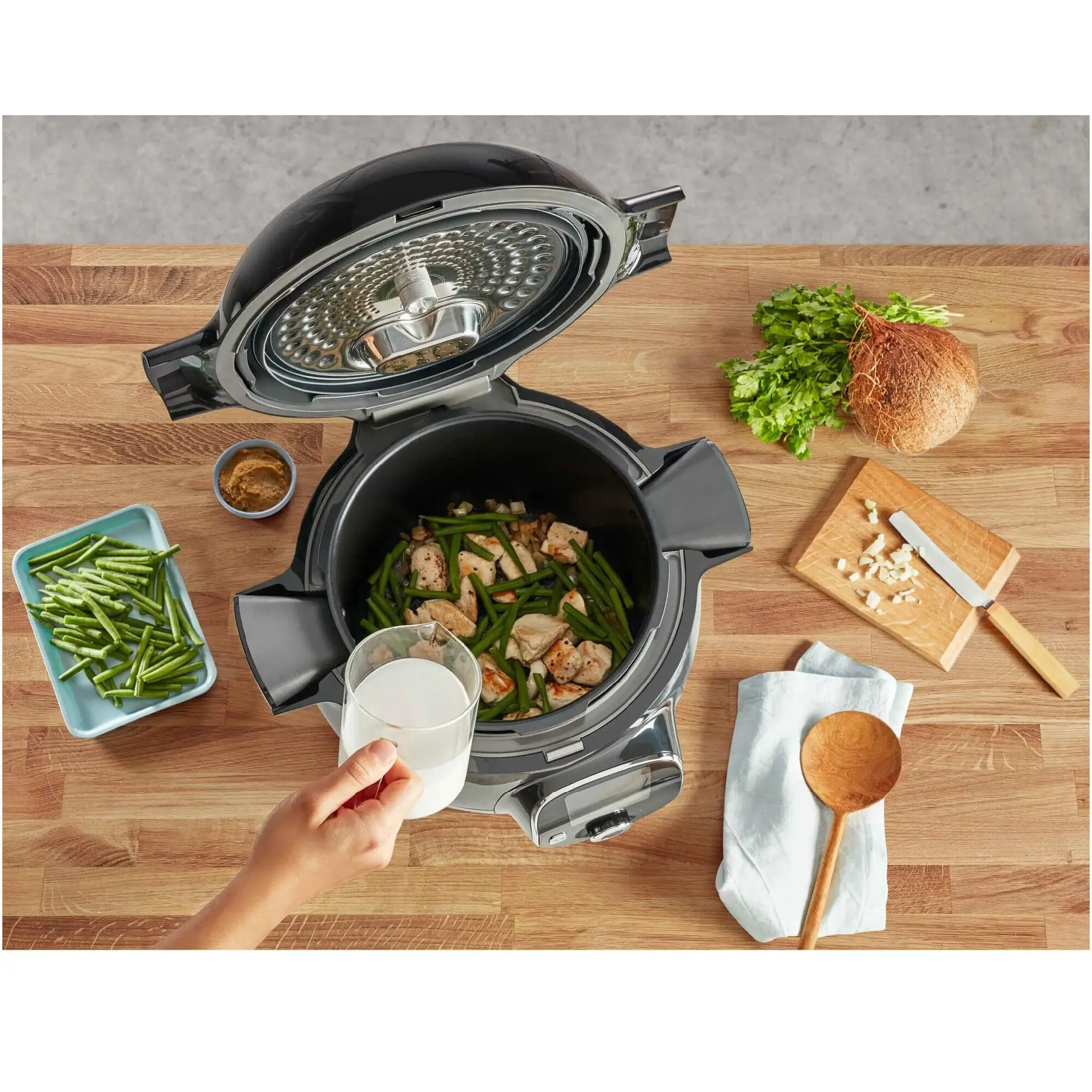 Vas de gatit Tefal XA605011, 6L, compatibil cu multicookerul Tefal Cook4me, seria CY85xx, invelis antiaderent, negru