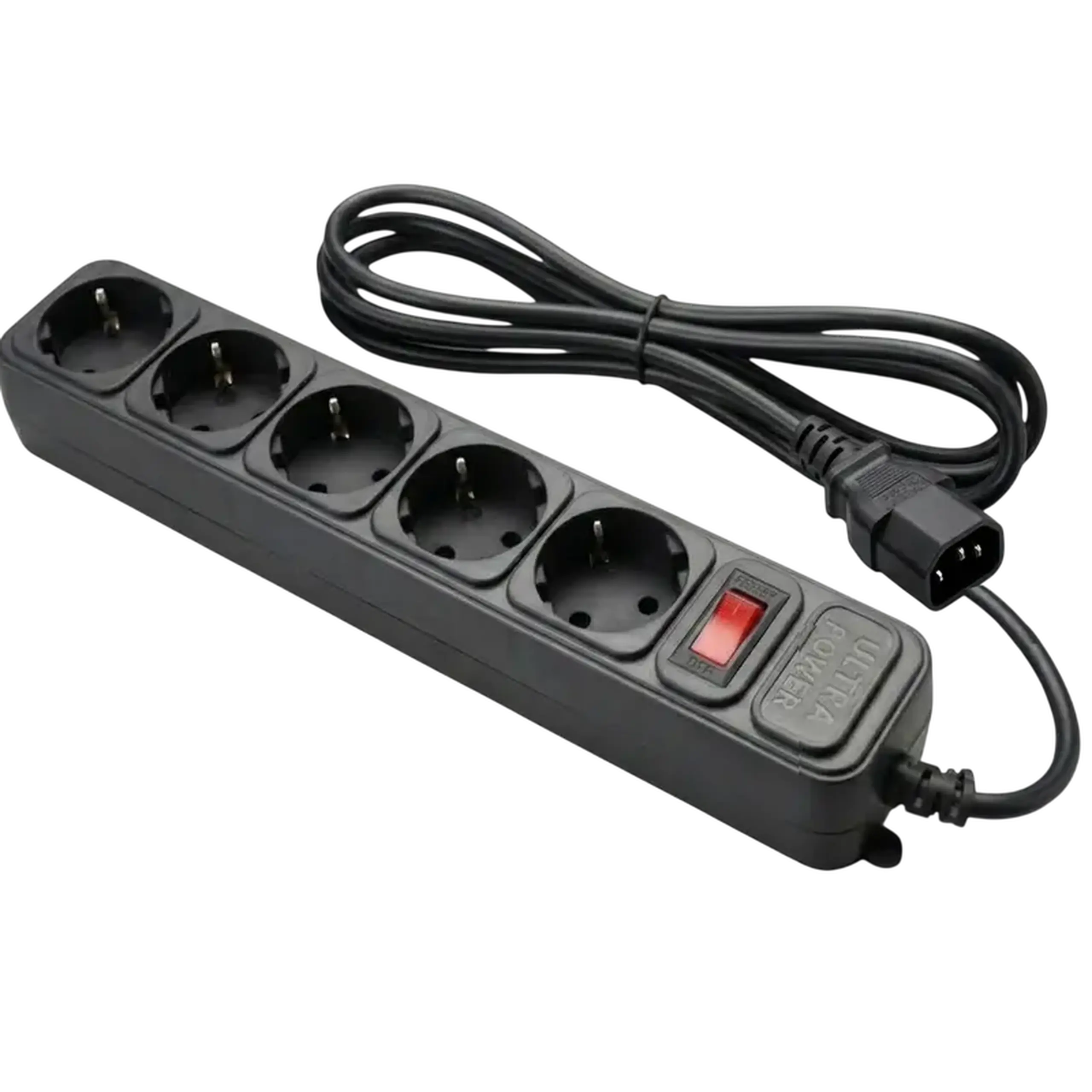 Prelungitor electric Power UP3-B-1.8UPS, 5 Prize, 1,8m, Negru