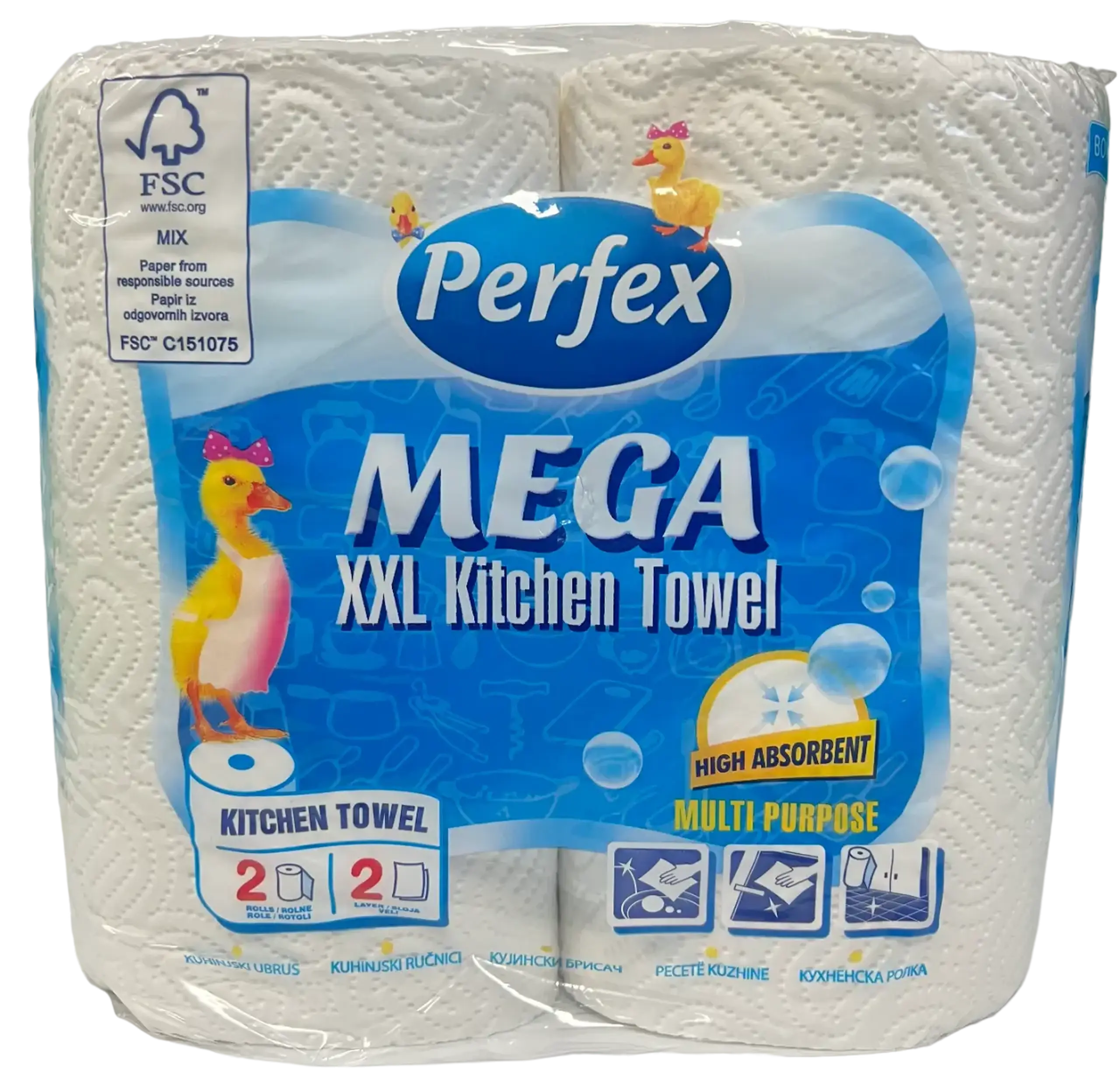 Perfex prosop bucatarie 2str. 2role MEGA 85foi/10