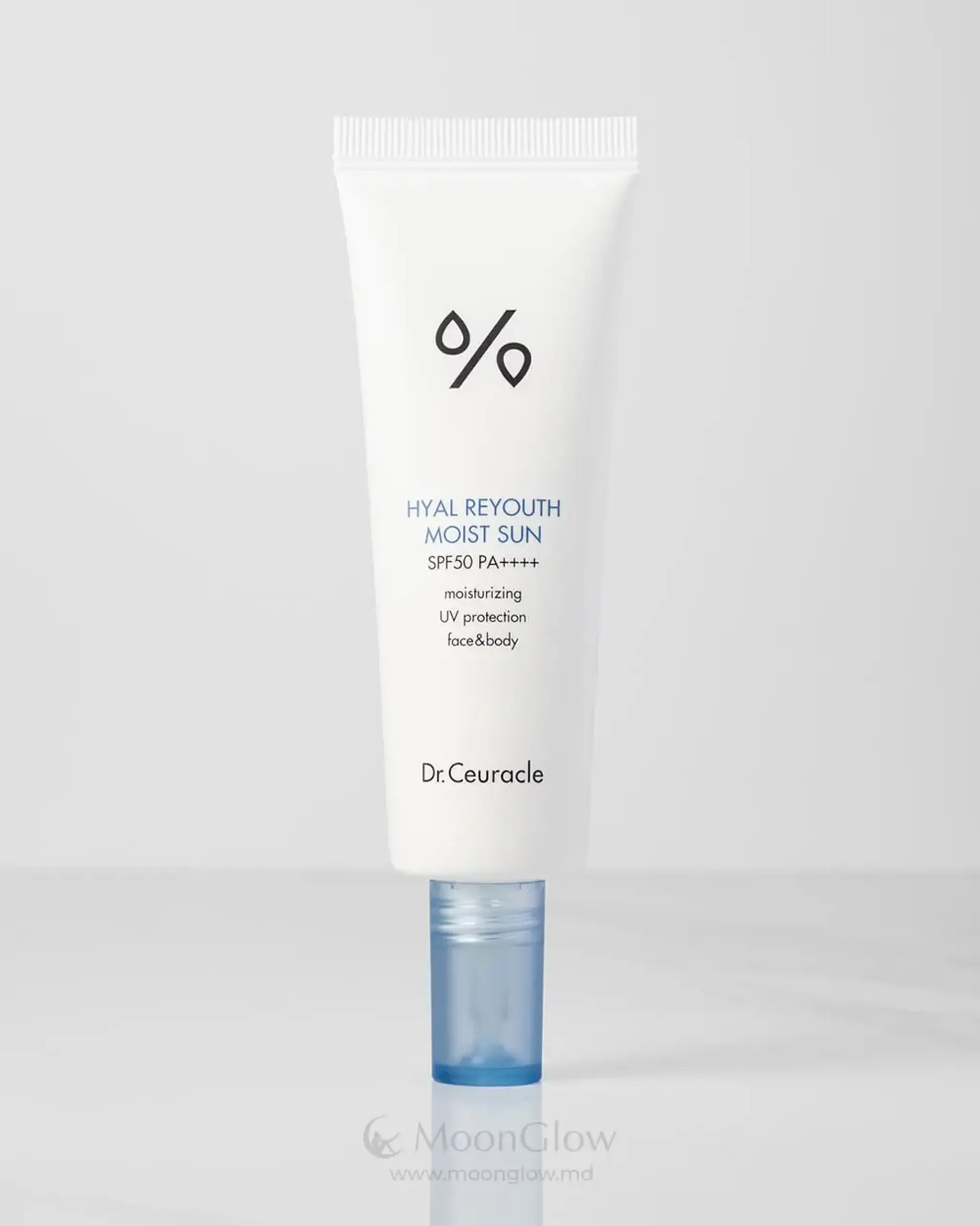 Cremă de protecție solară hidratantă cu filtre chimice de nouă generație foarte ușoară Dr. Ceuracle Hyal Reyouth Moist Sun SPF 50+/PA++++ 50ml