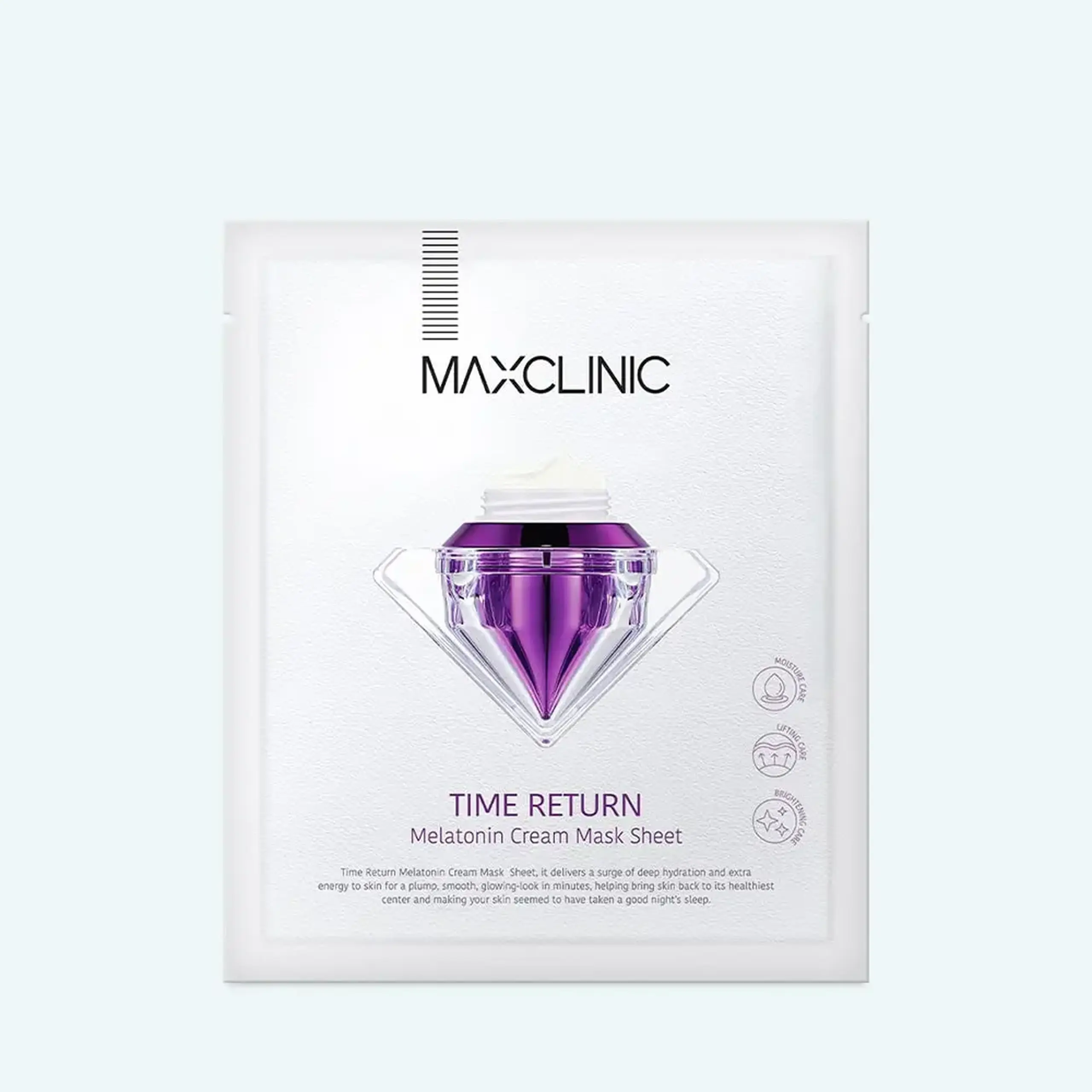 Mască nutritivă din ţesătură cu melatonină Maxclinic Time Return Melatonin Cream Mask Sheet