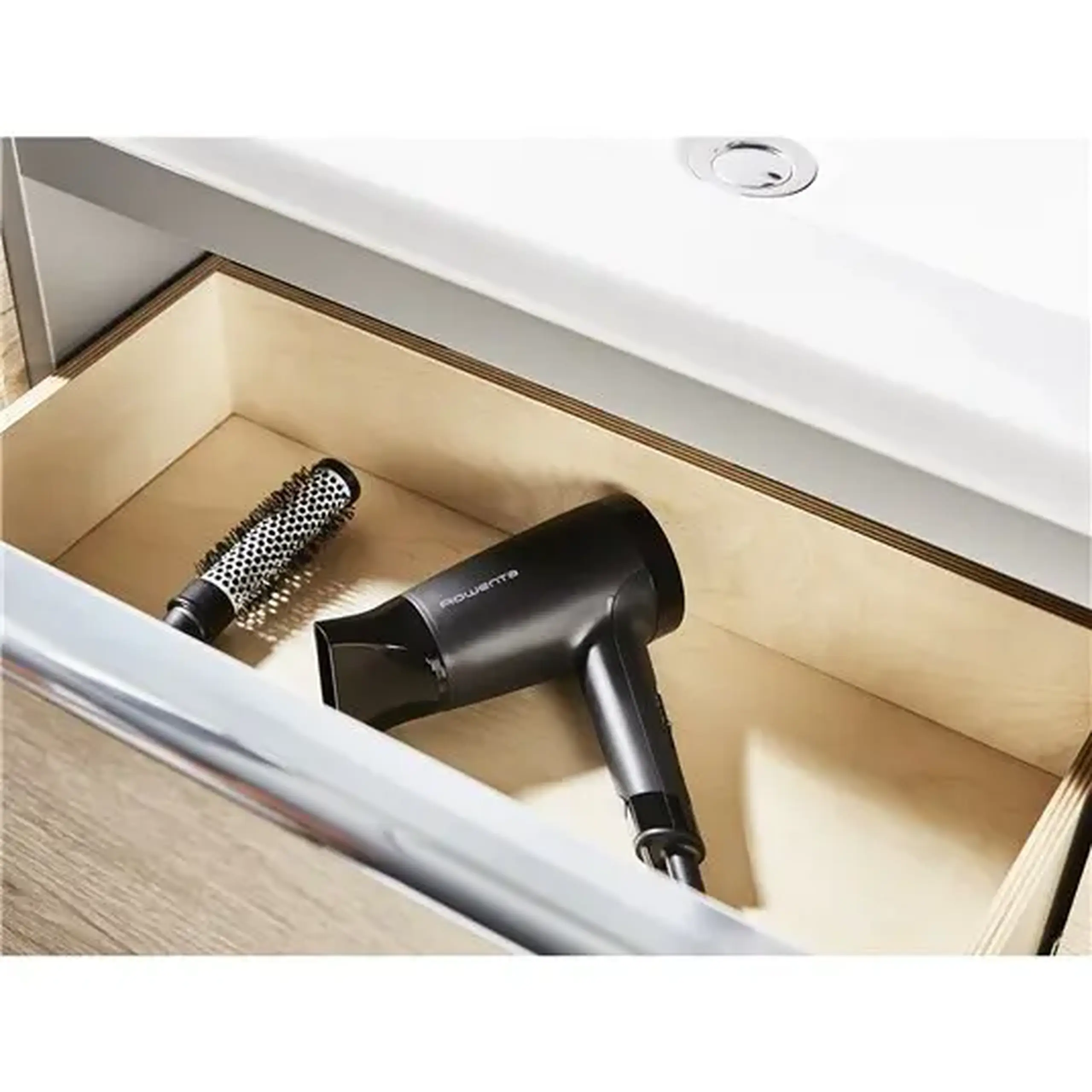 Uscator de par ROWENTA Express Style CV1801F0, 2 trepte de temperatura si putere, Tehnologia Effiwatts, 1600 W, concentrator, negru