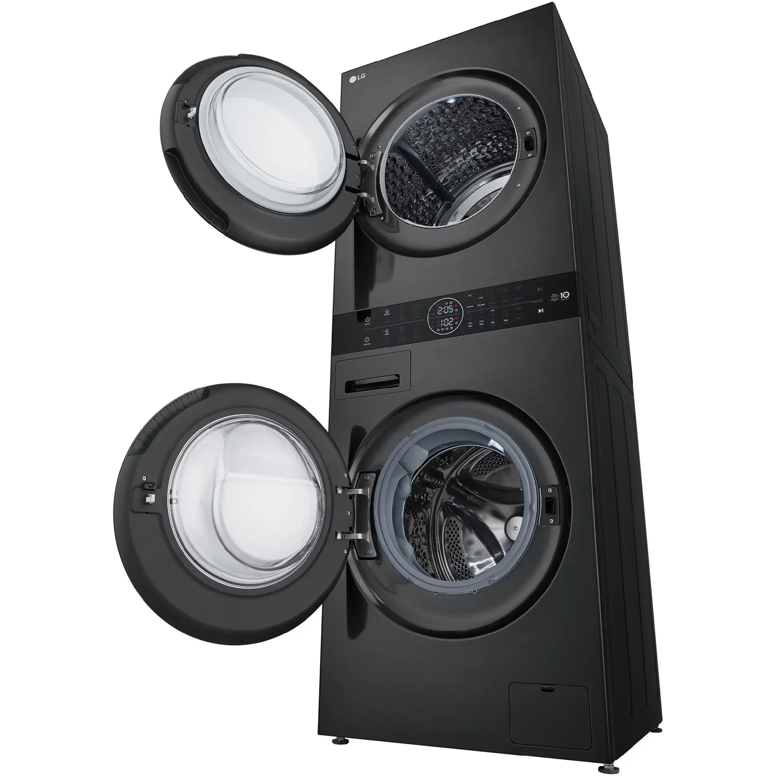 Masina de spalat rufe cu uscator LG WT1210BBF, Spalare 12 kg, Uscare 10 kg, 1400 RPM, Steam, TurboWash 360, Clasa A/A+++, Negru/Negru