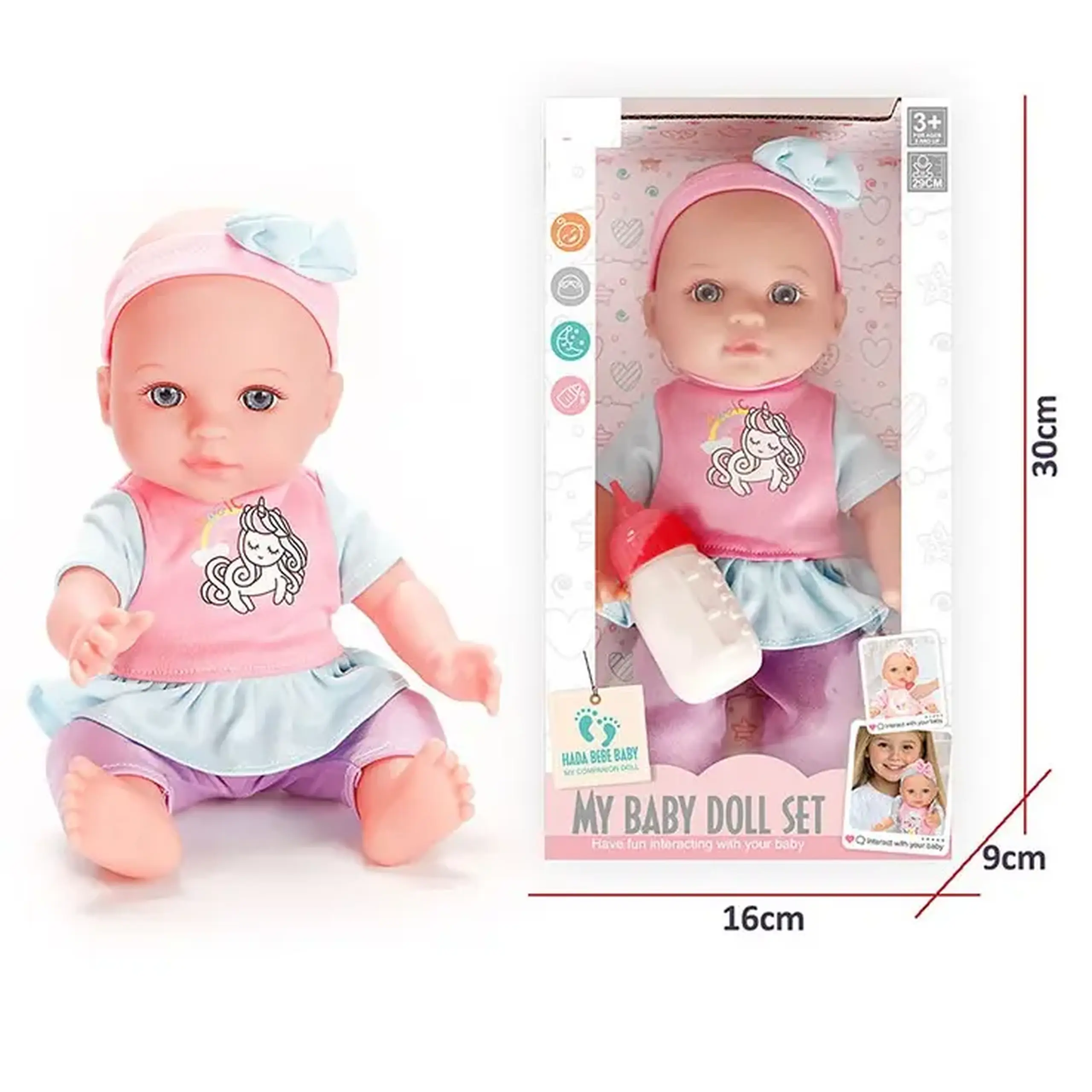 Papusa baby cu accesorii cu sunet (instructiune in romana)