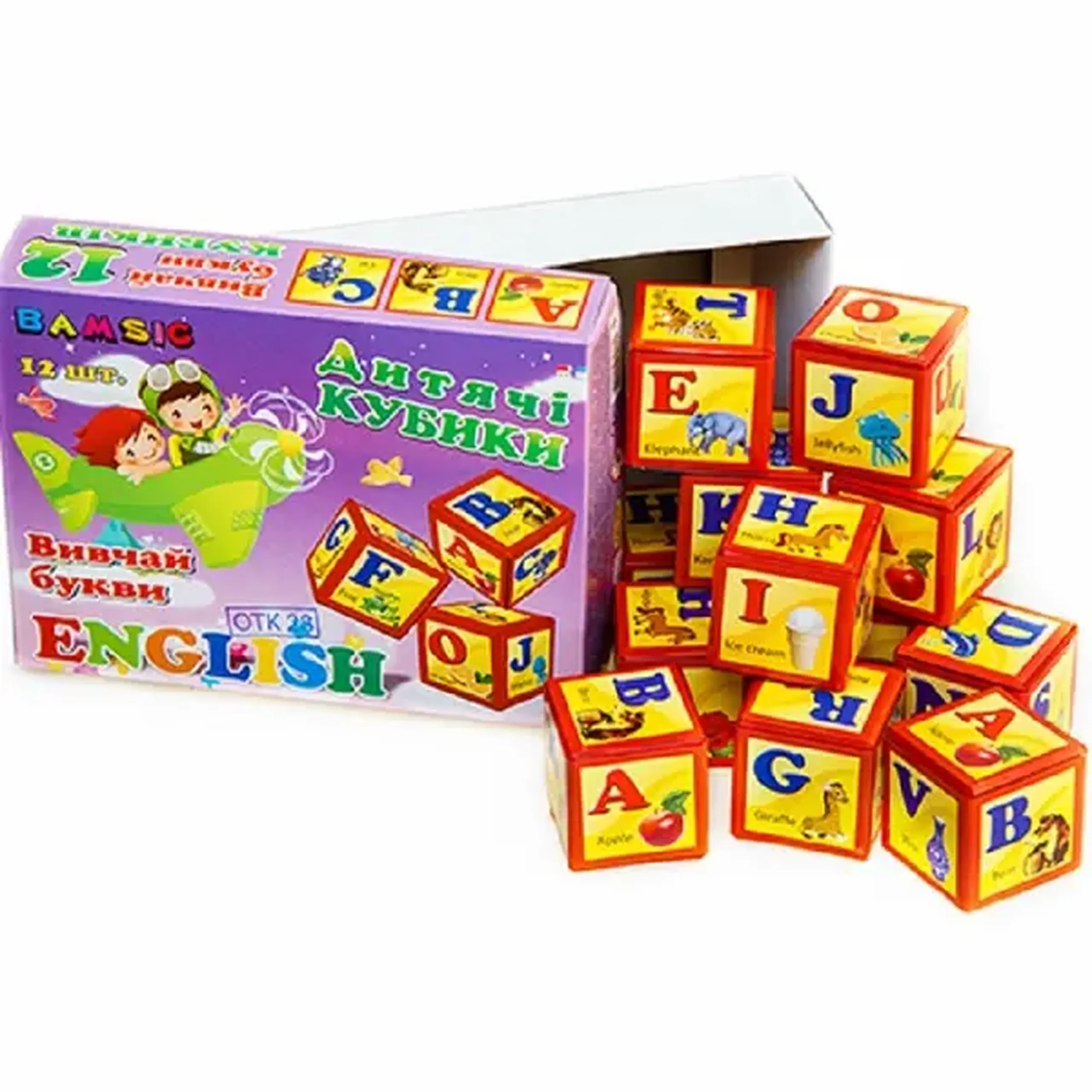Set cuburi alfabet englez (12buc)