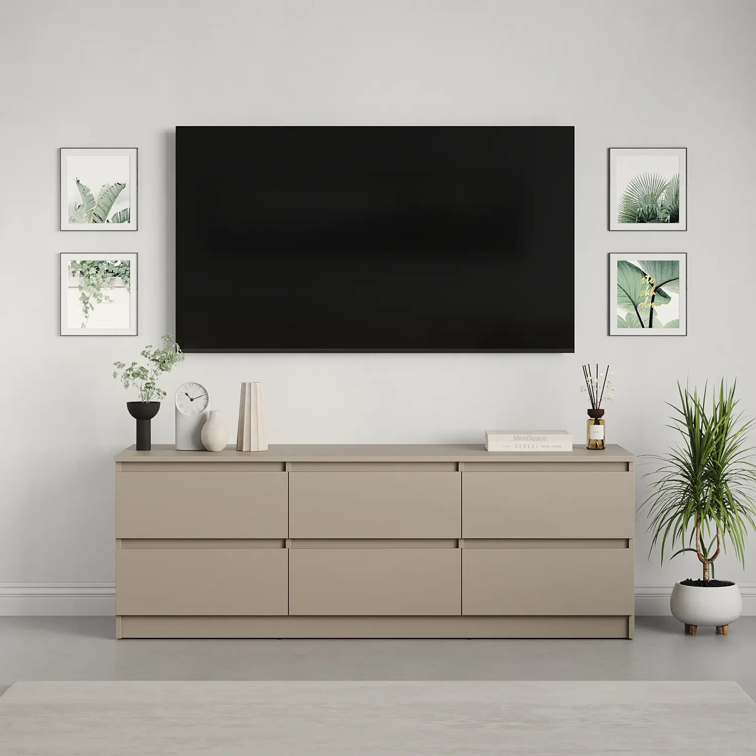 Comodă TV Neo 6S 150x43x53 cm, Bej