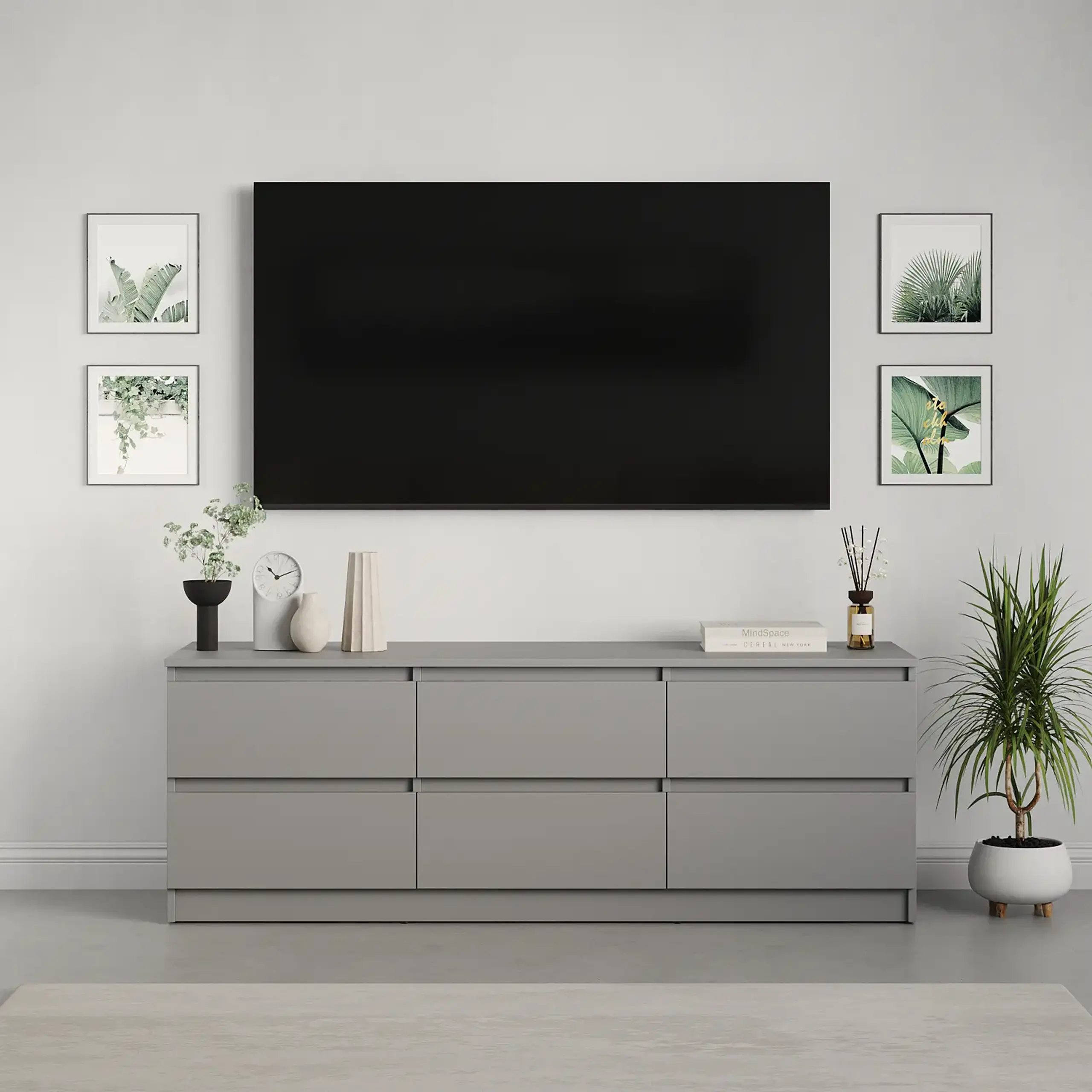 Comodă TV Neo 6S 150x43x53 cm, Gri