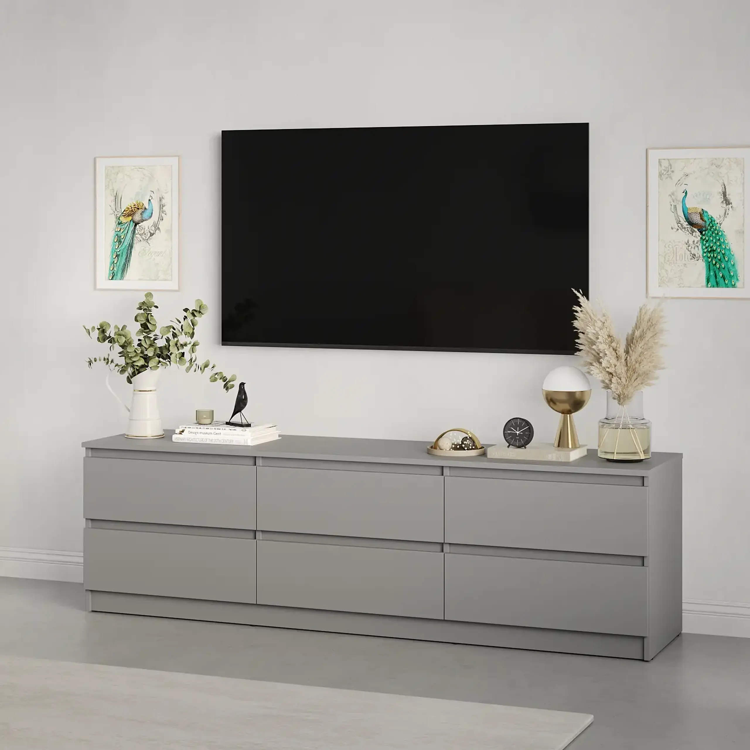 Comodă TV Neo 6S 180x43x53 cm, Gri