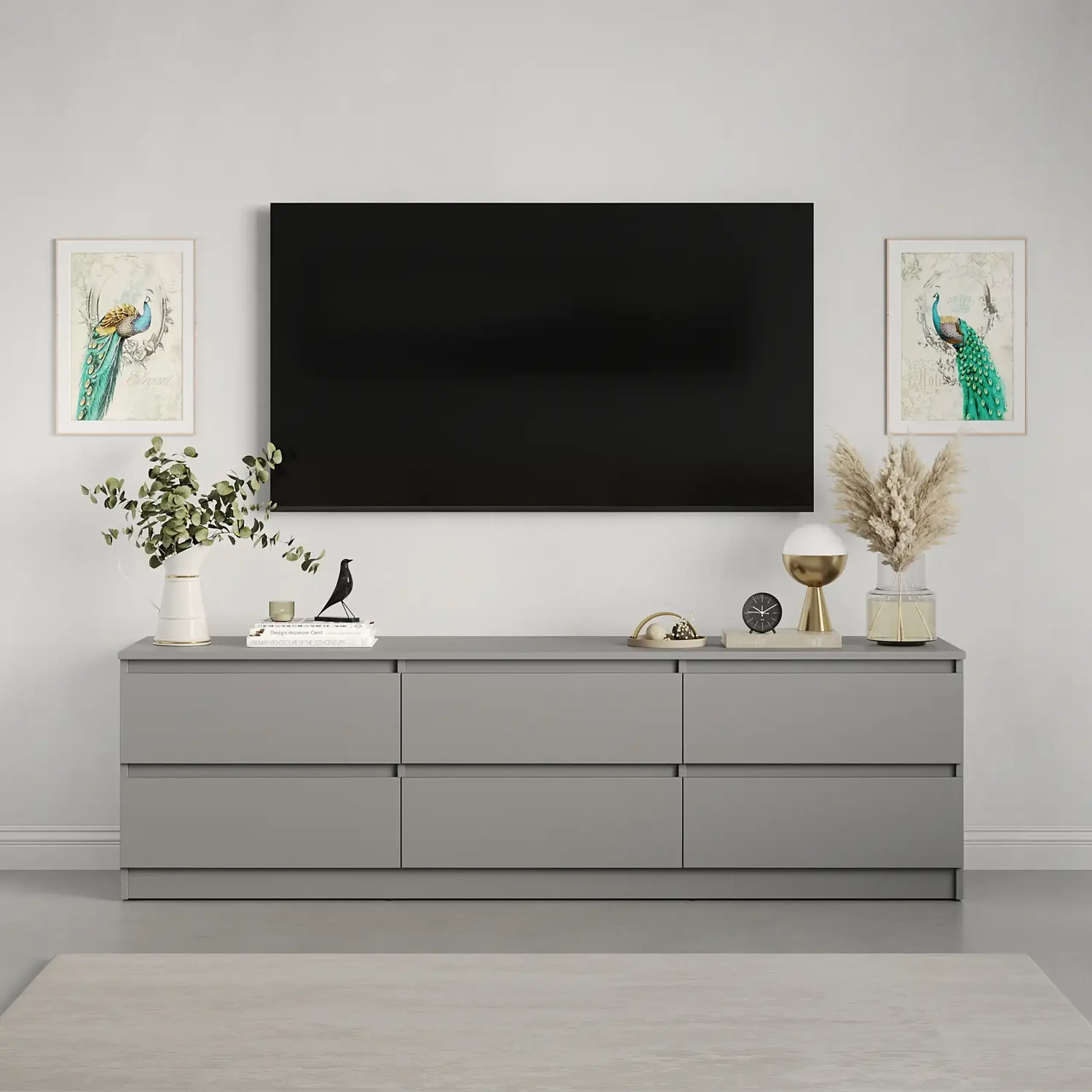 Comodă TV Neo 6S 180x43x53 cm, Gri