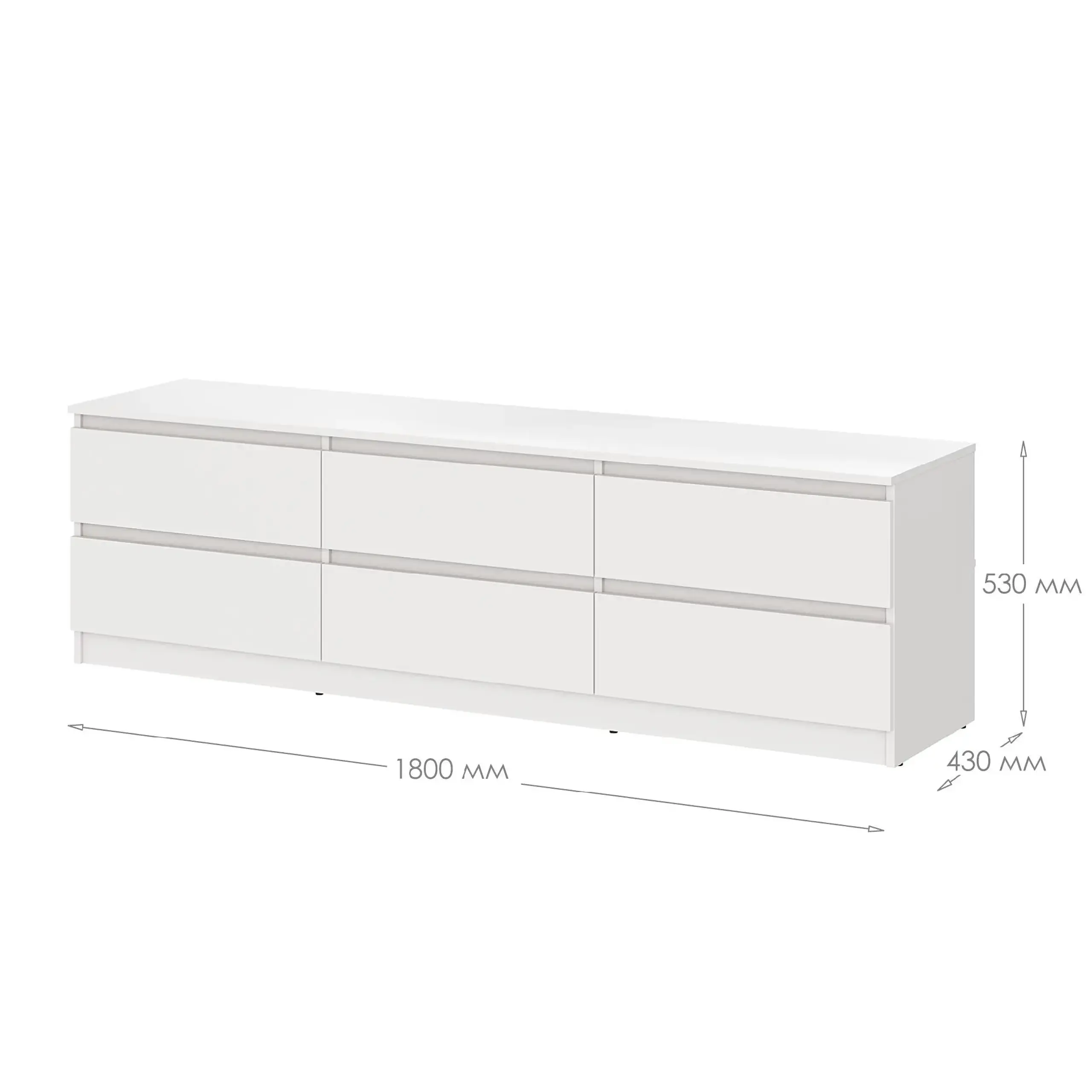 Comodă TV Neo 6S 180x43x53 cm, Gri