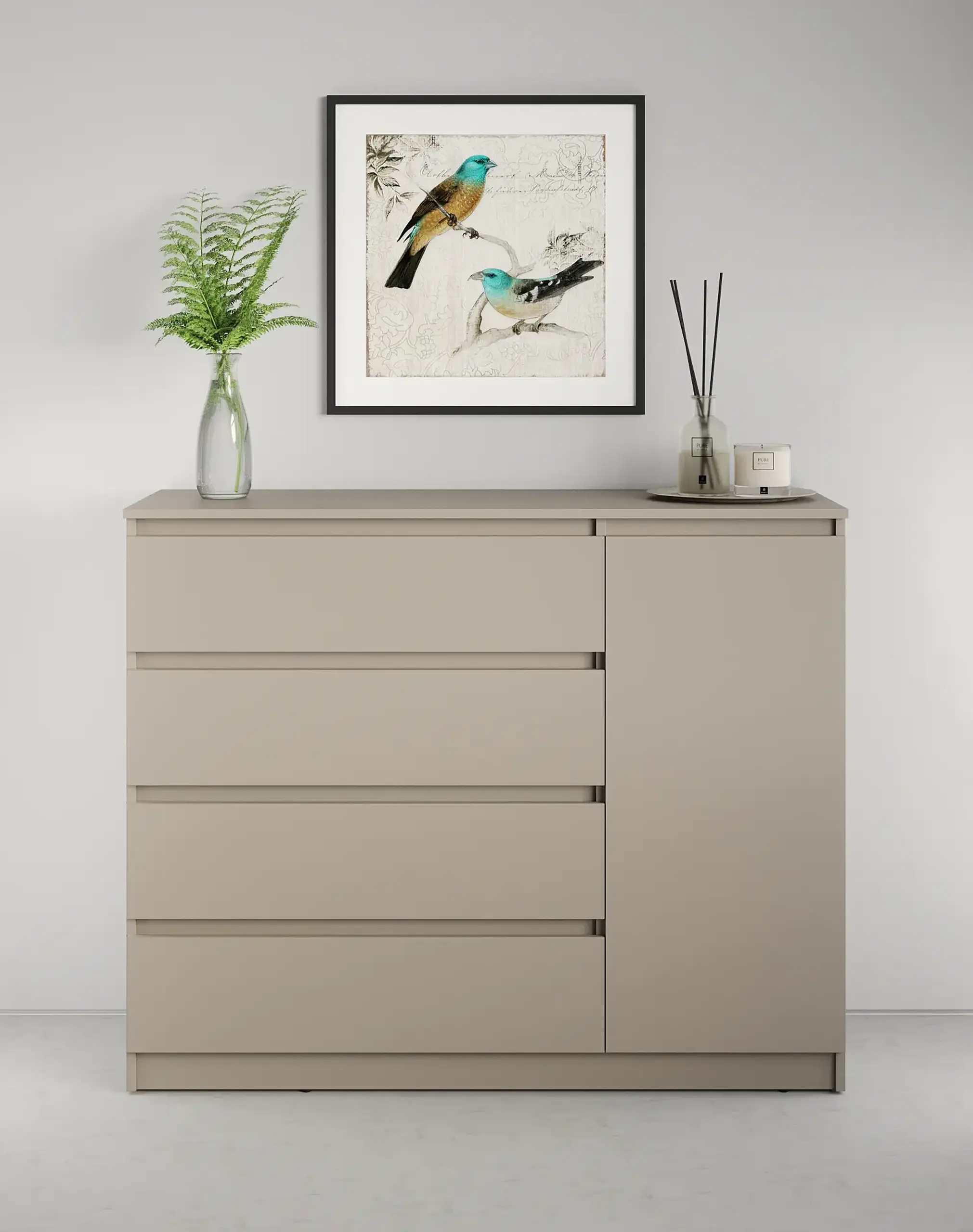 Comodă Neo 1D4S 120x43x98 cm, Bej