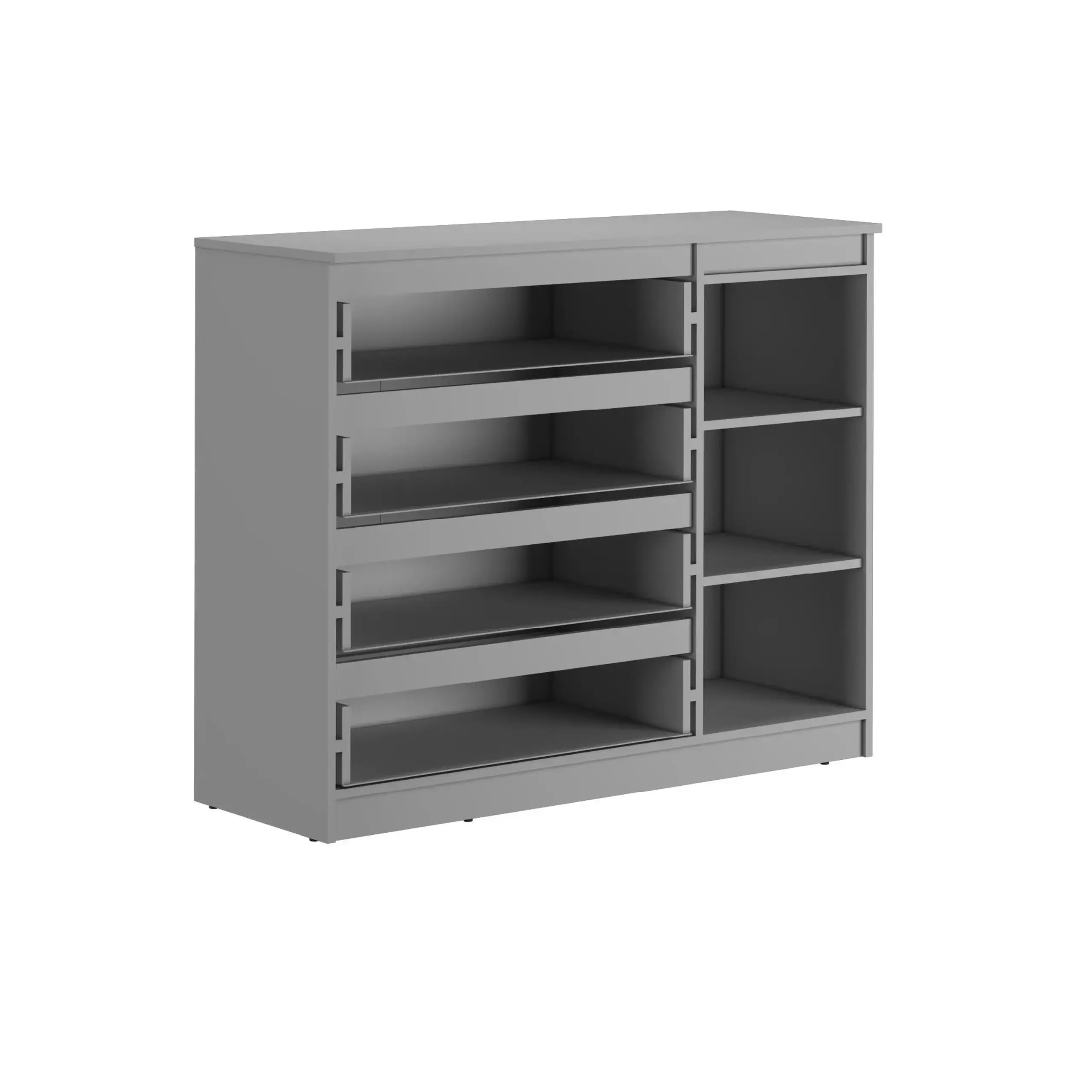 Comodă Neo 1D4S 120x43x98 cm, Alb