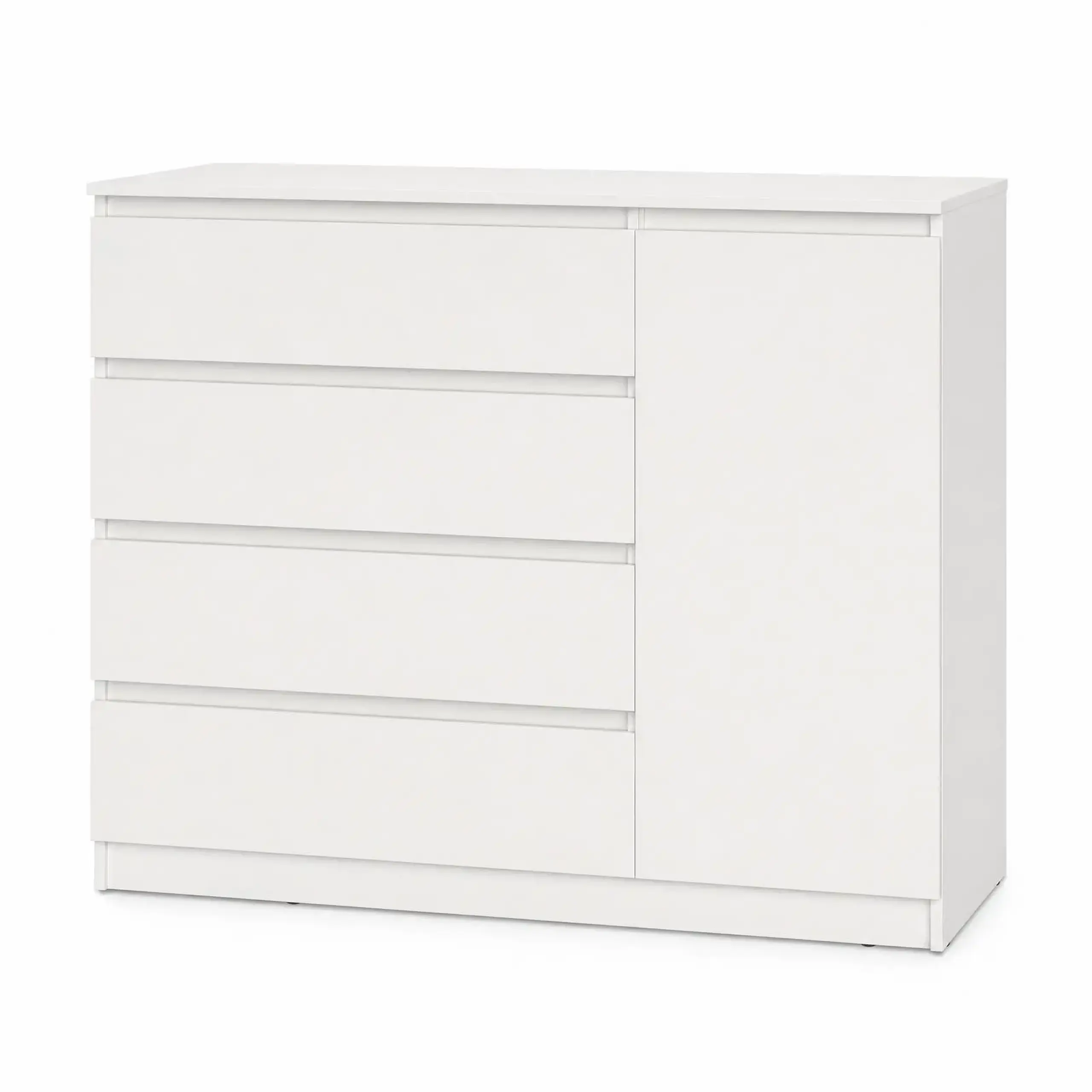 Comodă Neo 1D4S 120x43x98 cm, Alb