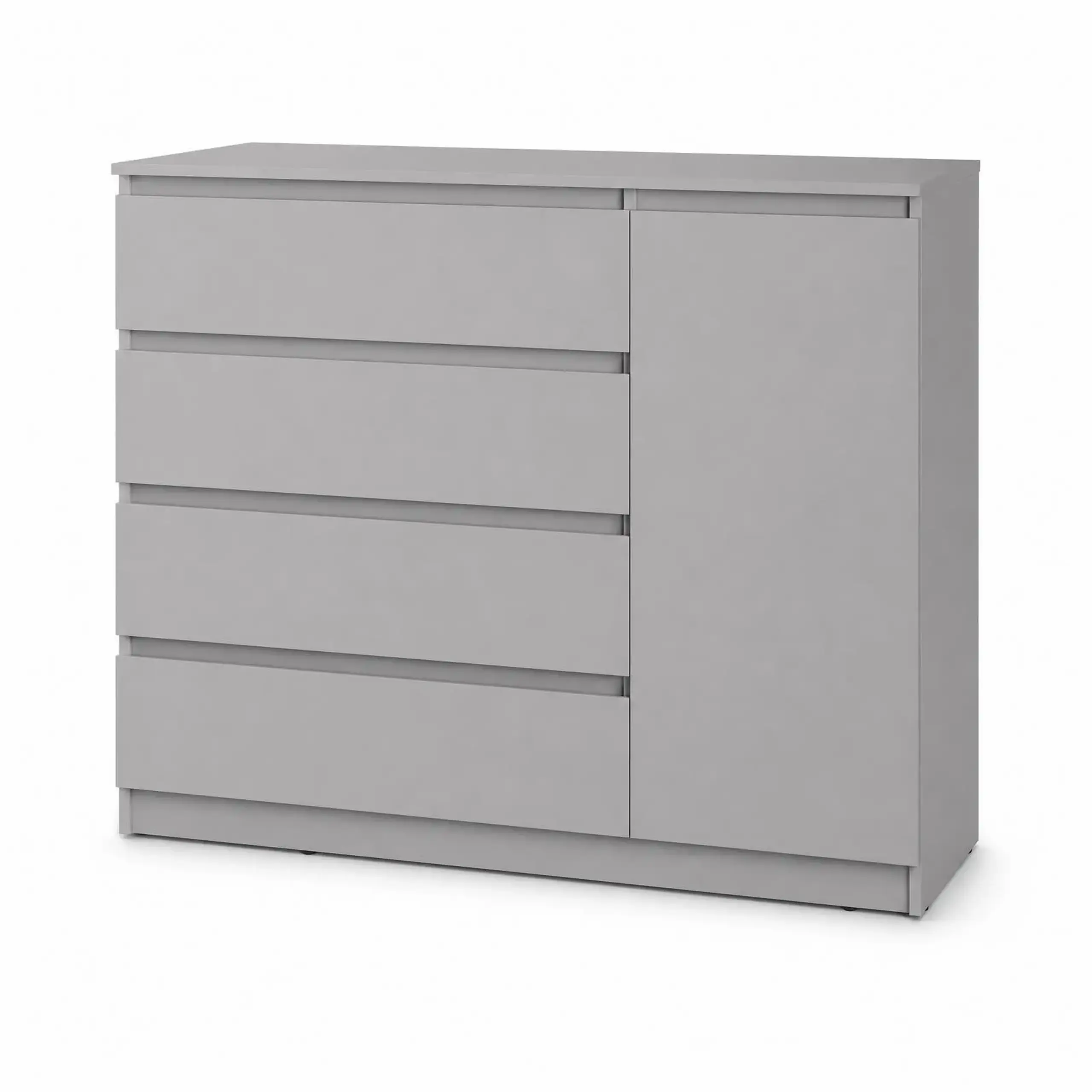 Comodă Neo 1D4S 120x43x98 cm, Gri
