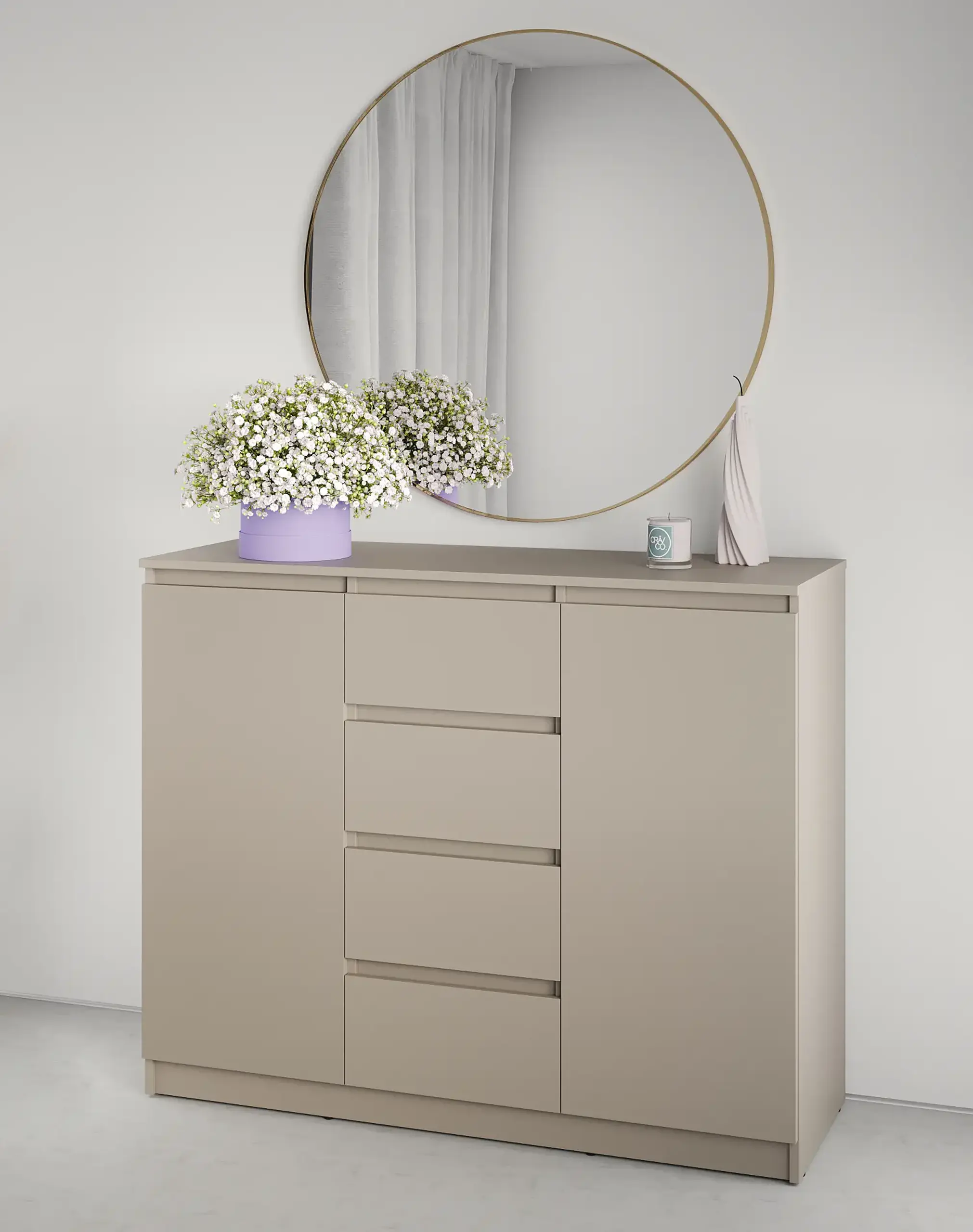 Comodă Neo 2D4S 120x43x98 cm, Bej