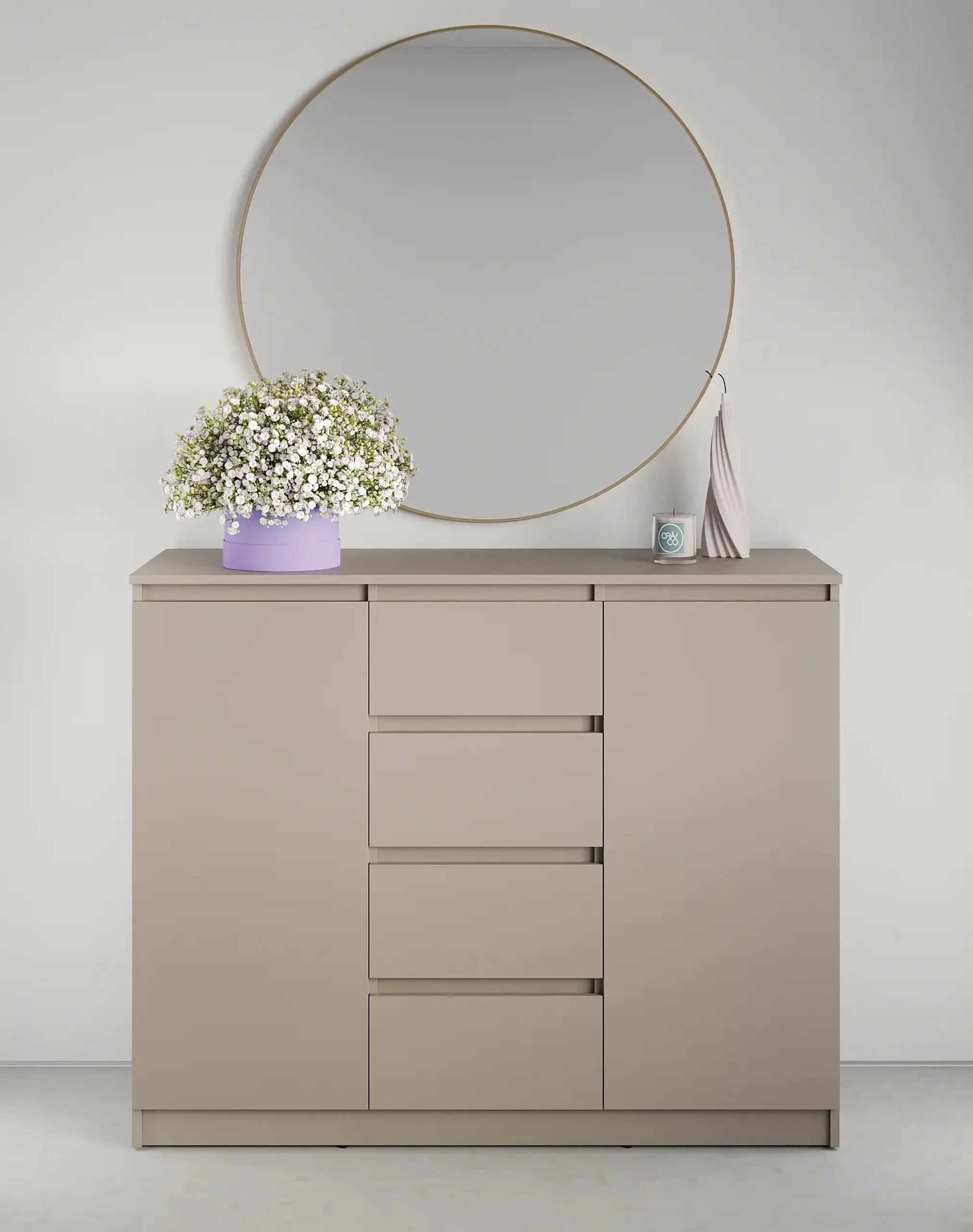 Comodă Neo 2D4S 120x43x98 cm, Bej