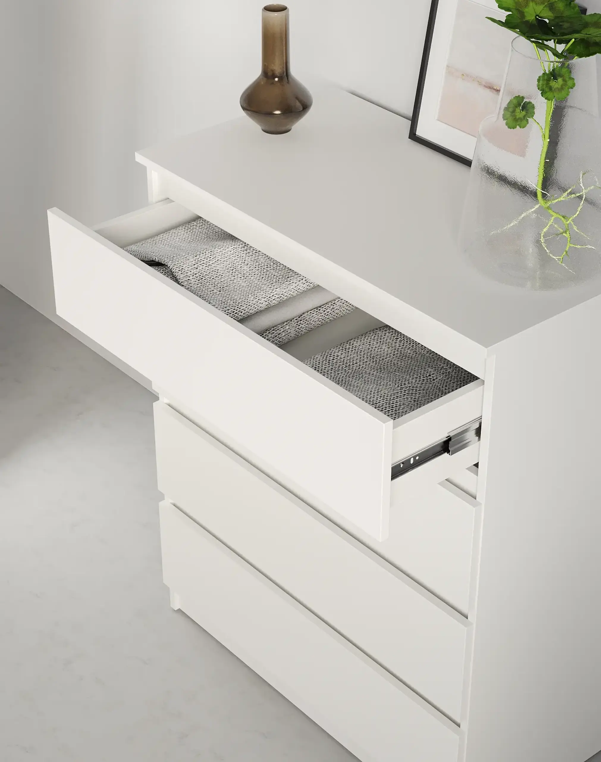 Comodă Neo 4S 80x43x98 cm, Alb