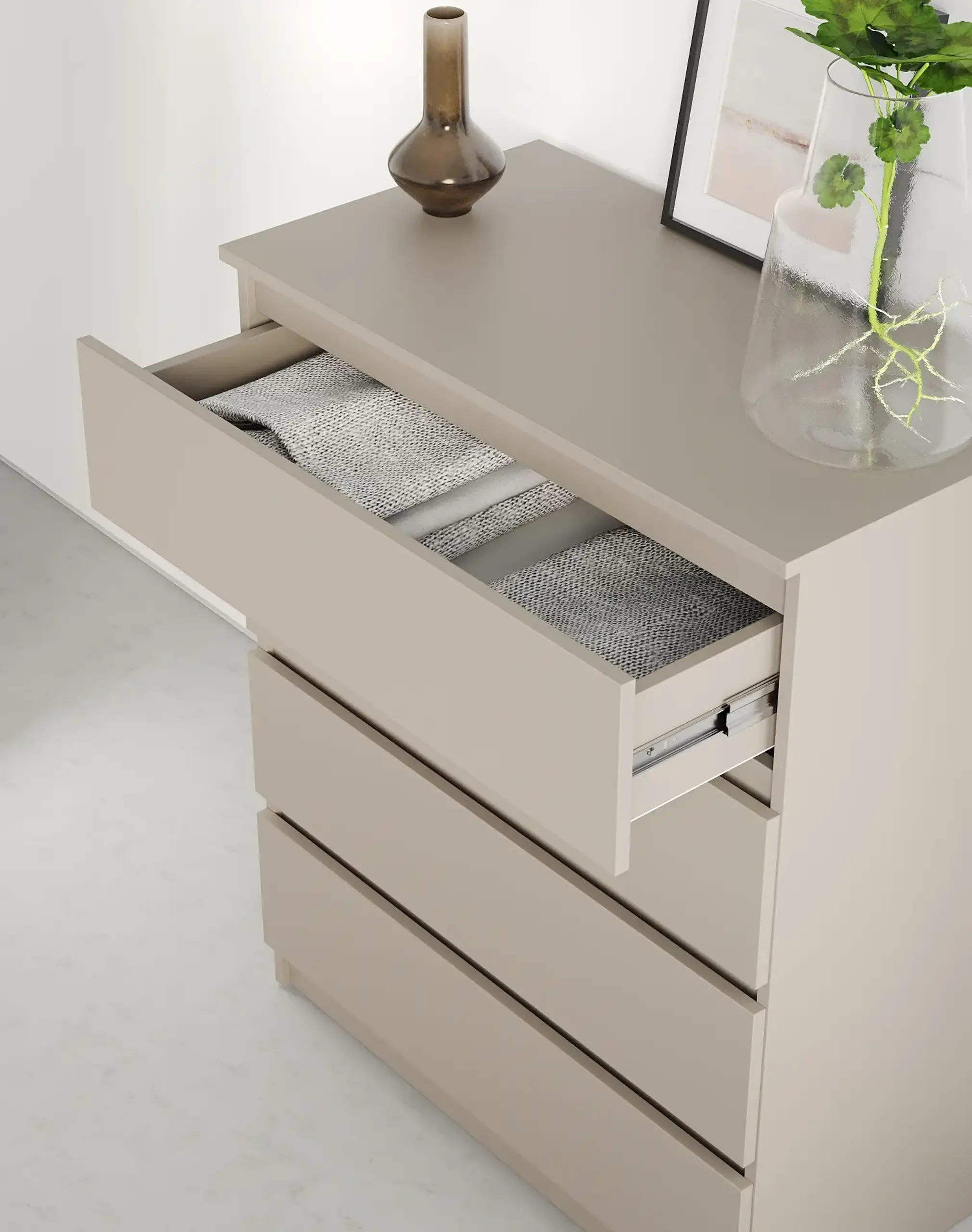 Comodă Neo 4S 80x43x98 cm, Bej