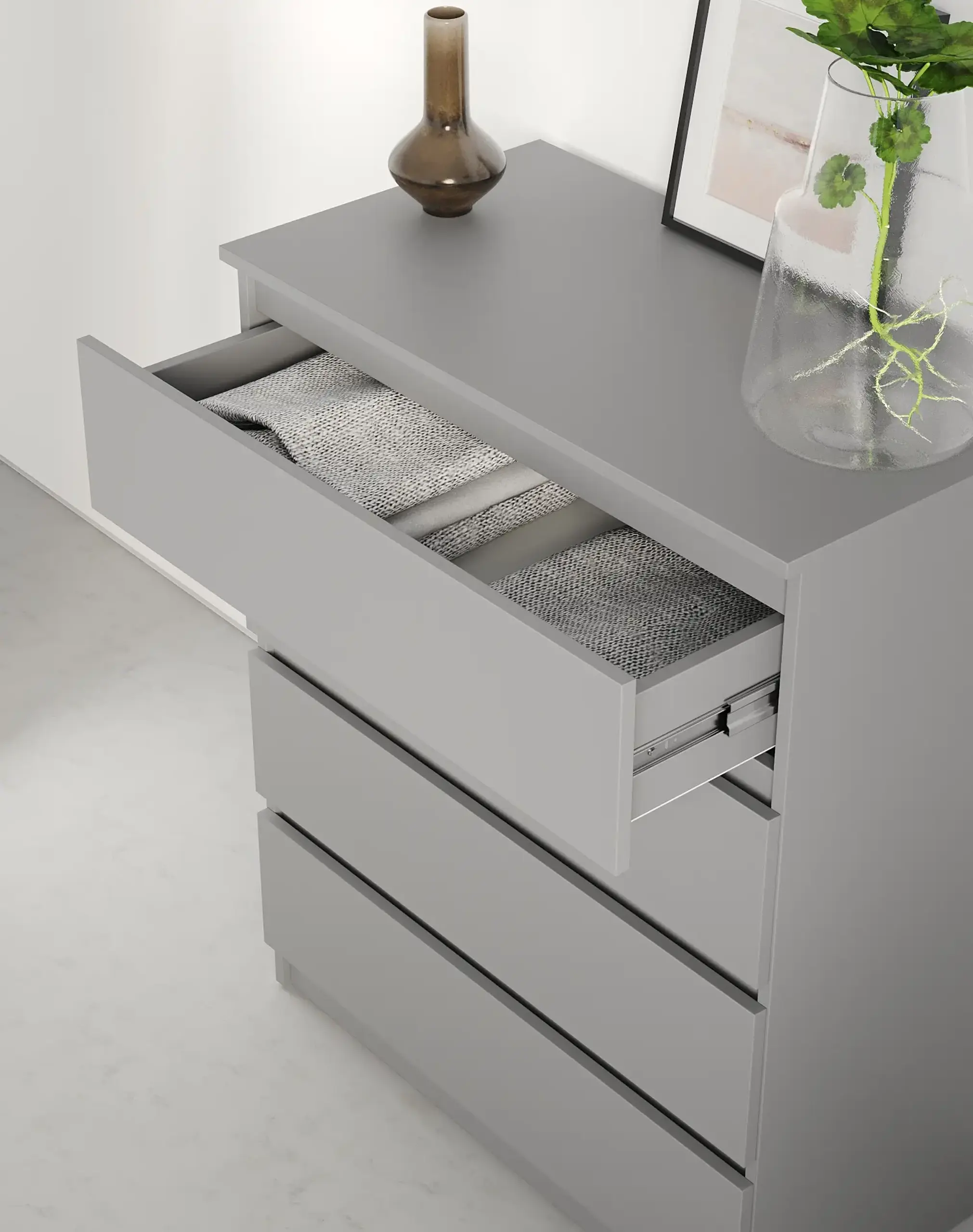 Comodă Neo 4S 80x43x98 cm, Gri