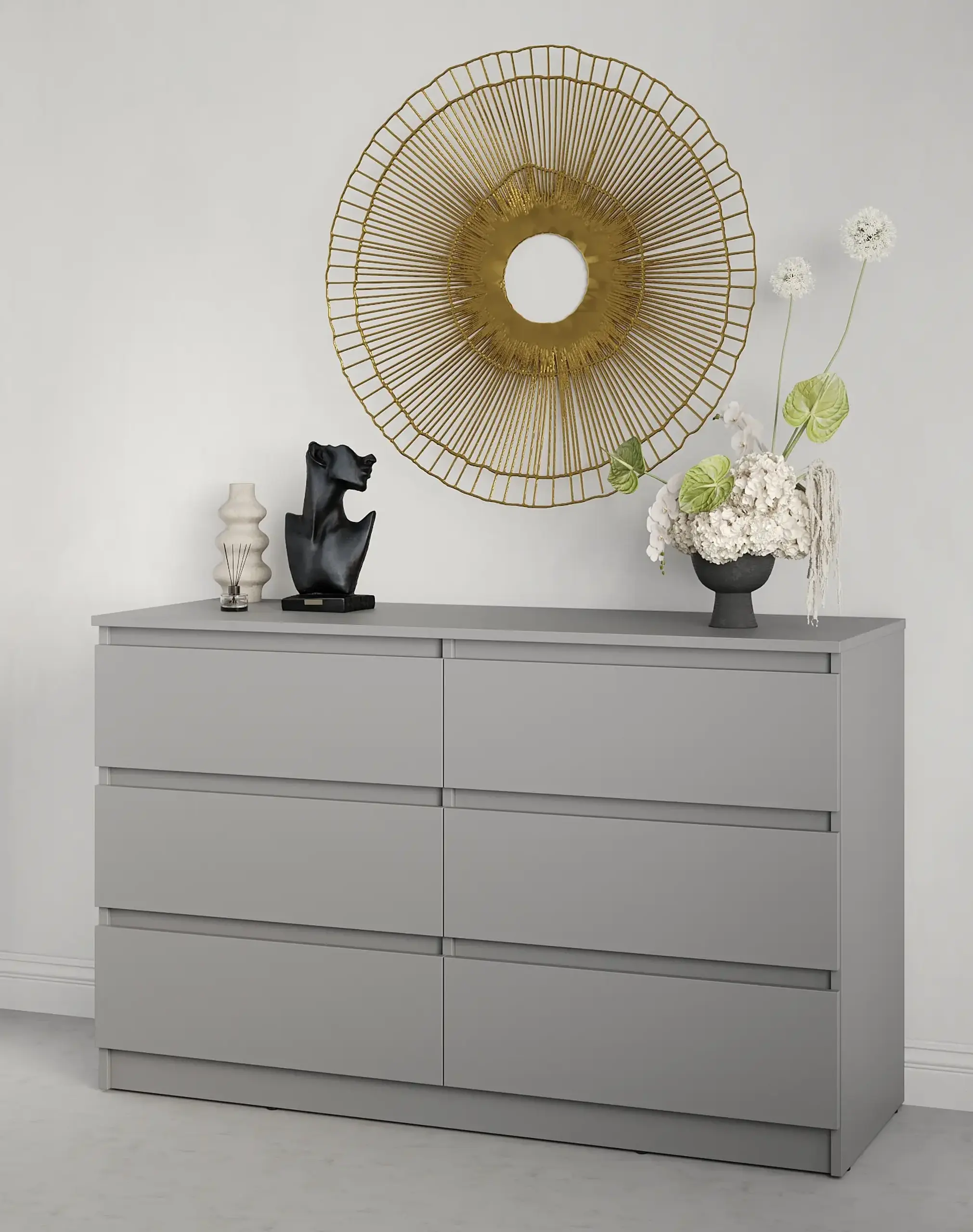 Comodă Neo 6S 120x43x75,5 cm, Gri