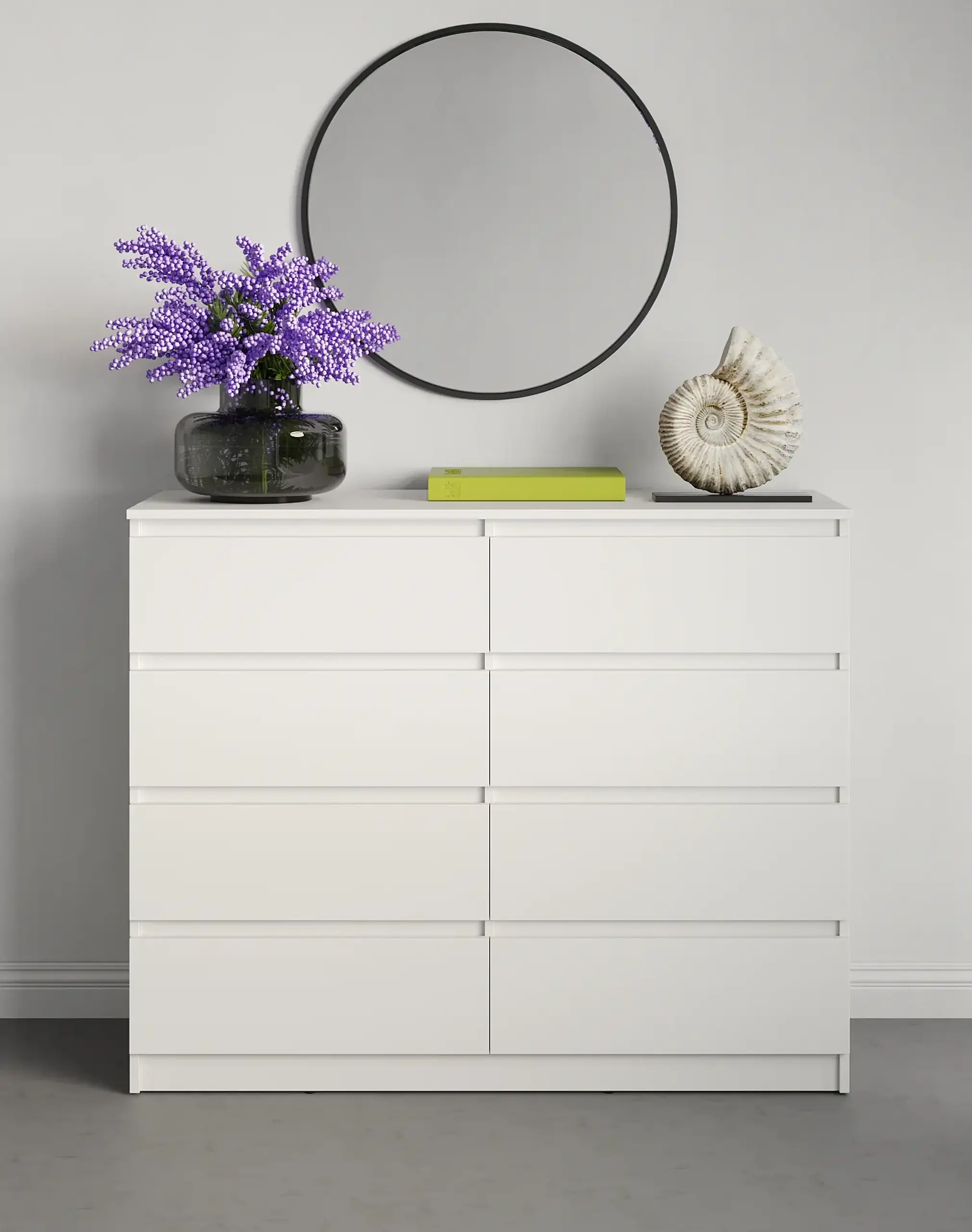 Comodă Neo 8S 120x43x98 cm, Alb