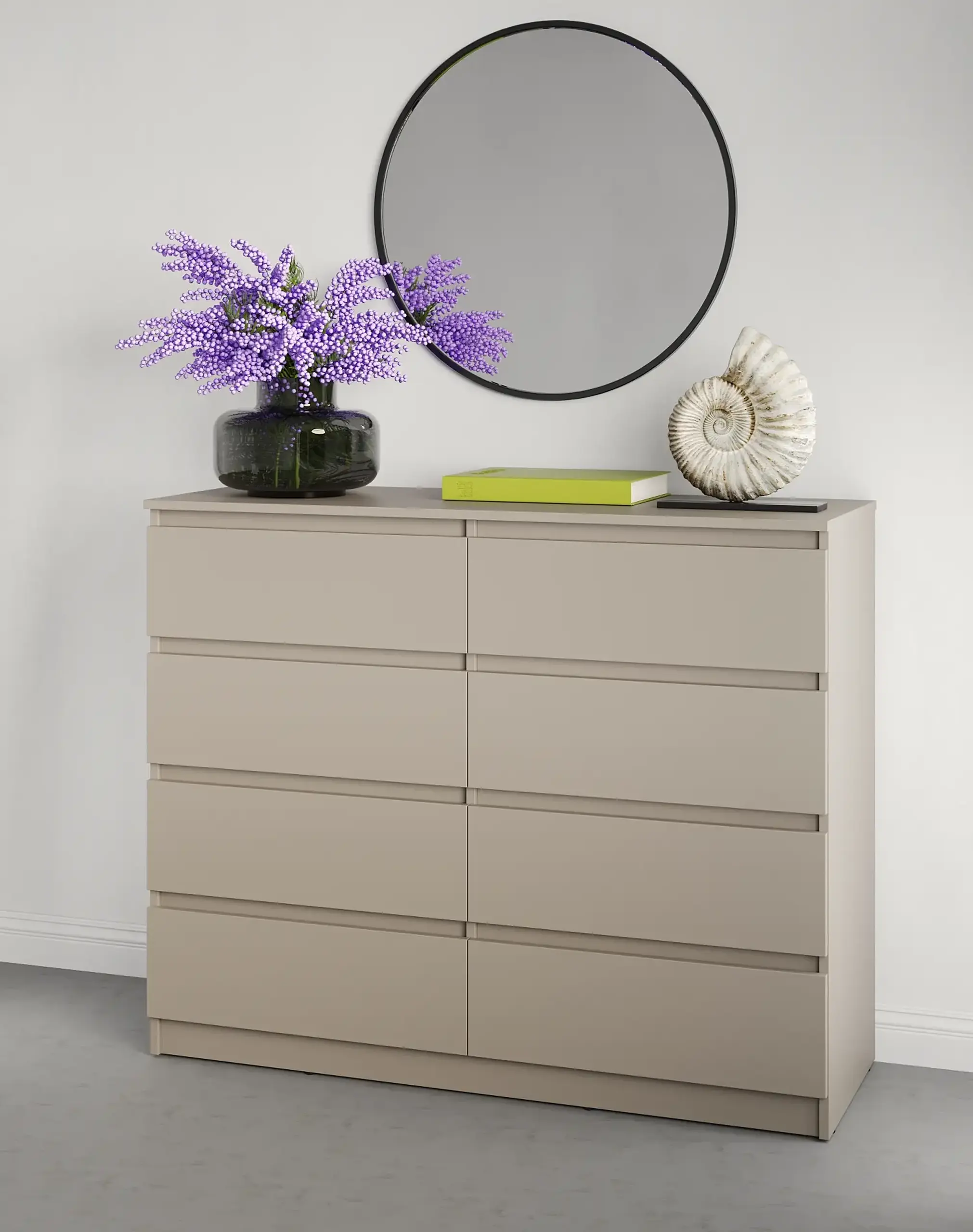 Comodă Neo 8S 120x43x98 cm, Bej
