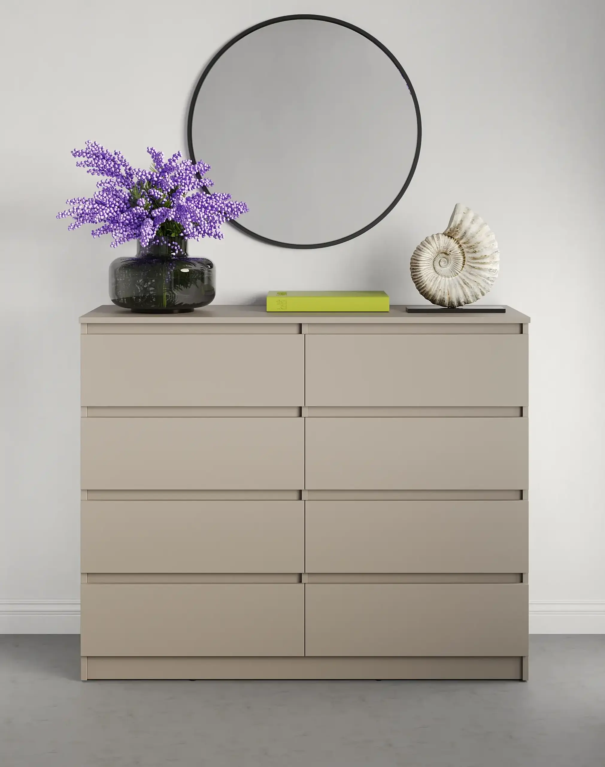 Comodă Neo 8S 120x43x98 cm, Bej