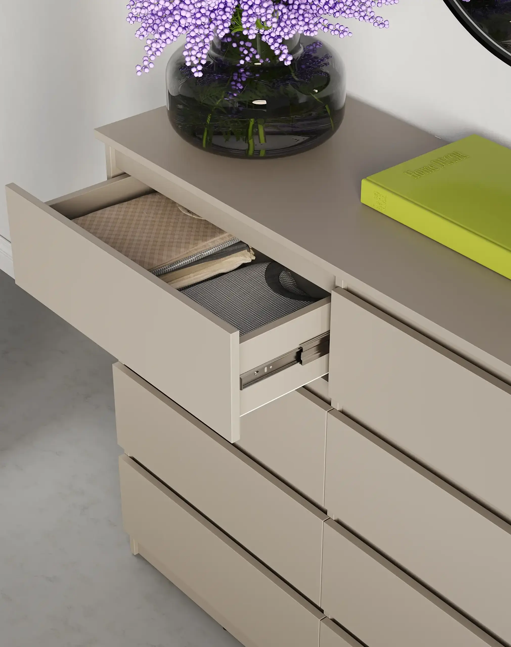Comodă Neo 8S 120x43x98 cm, Bej