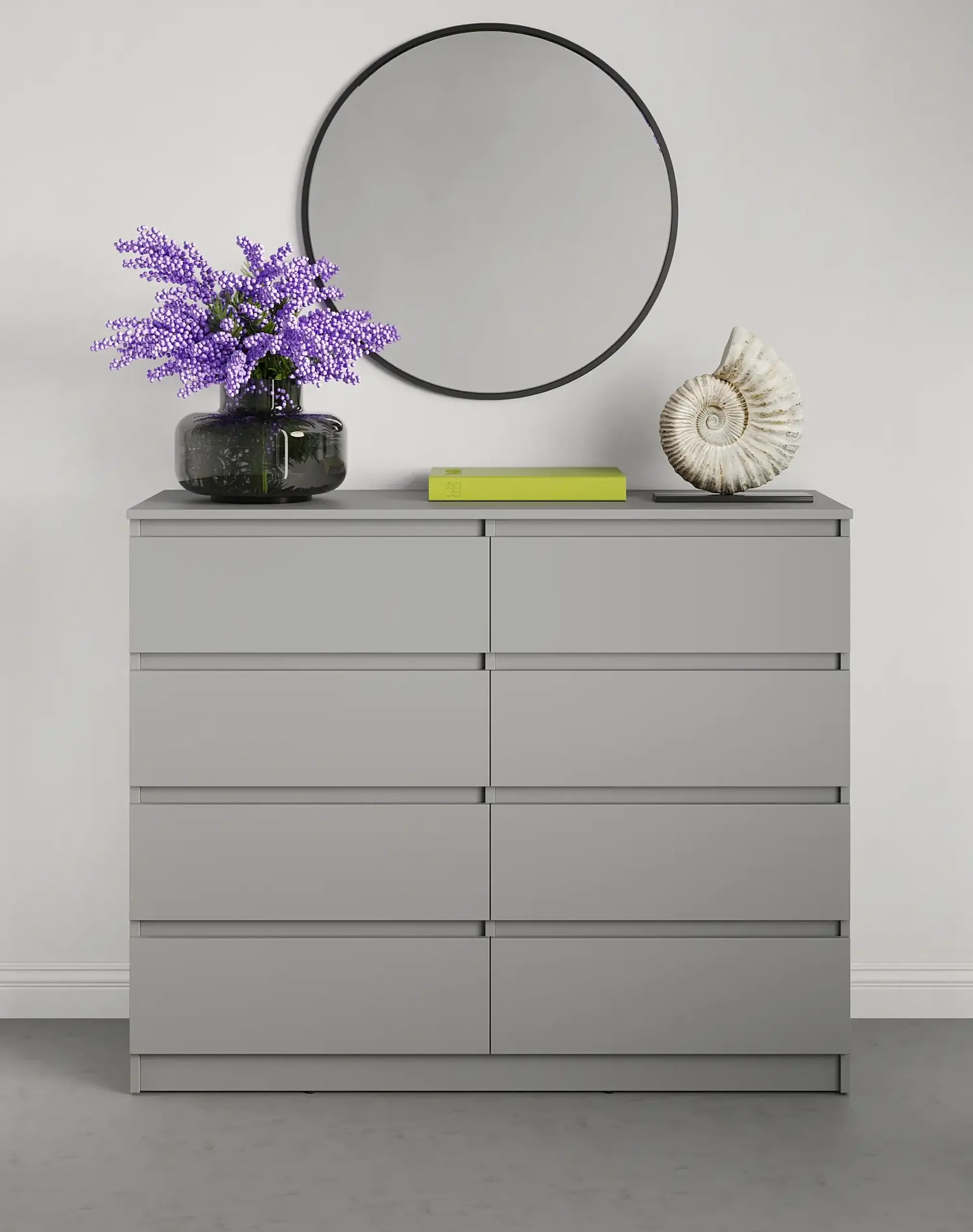 Comodă Neo 8S 120x43x98 cm, Gri