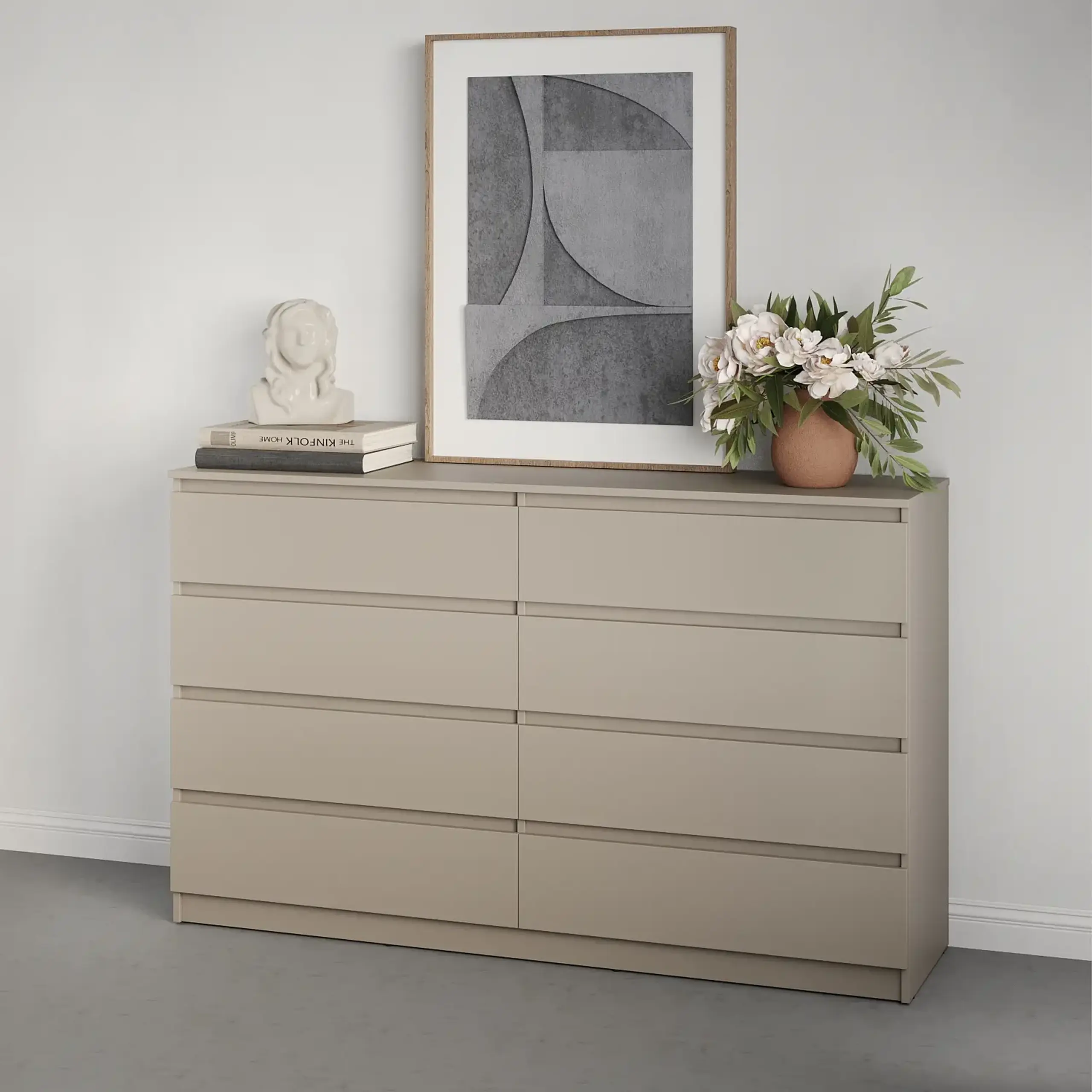 Comodă Neo 8S 160x43x98 cm, Bej