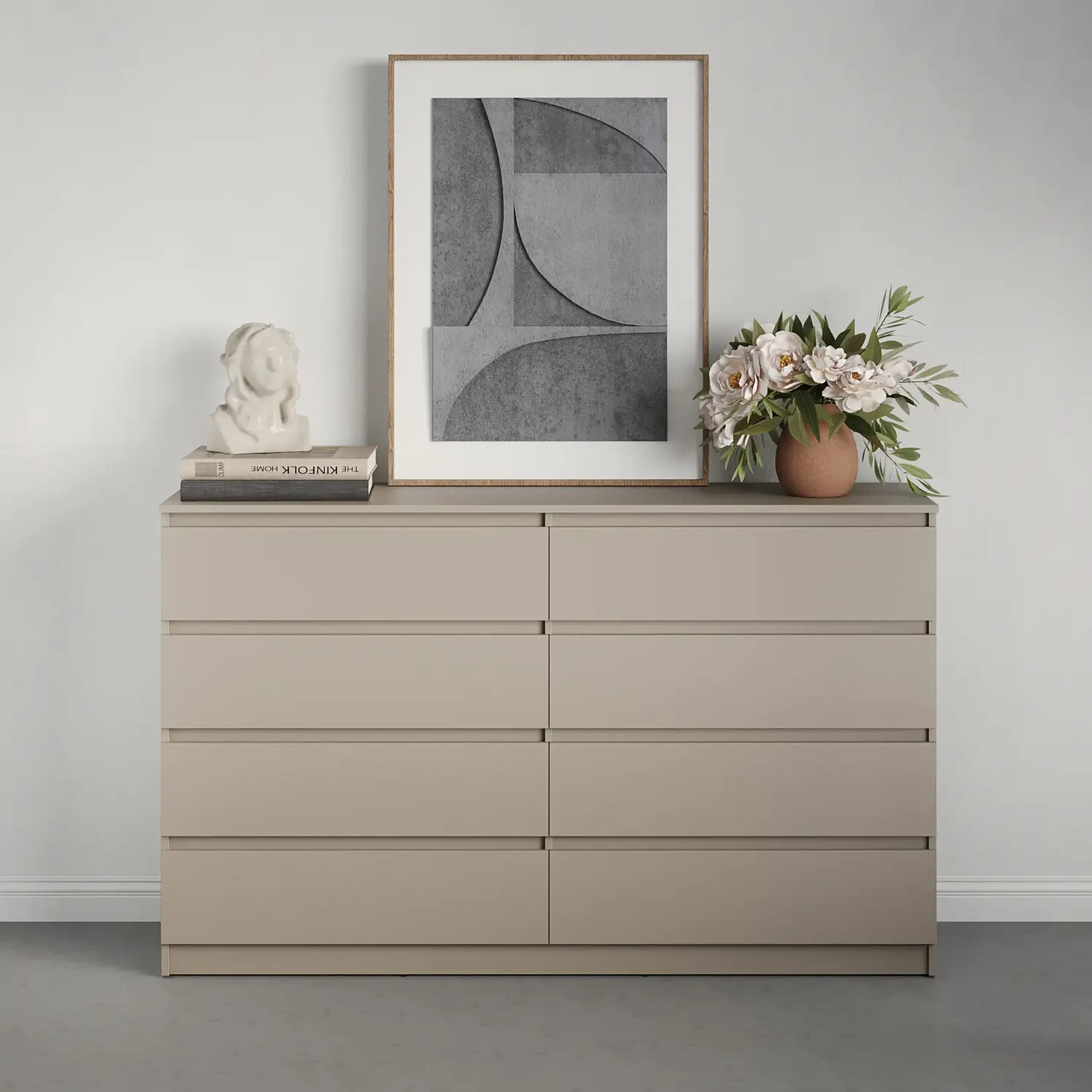 Comodă Neo 8S 160x43x98 cm, Bej