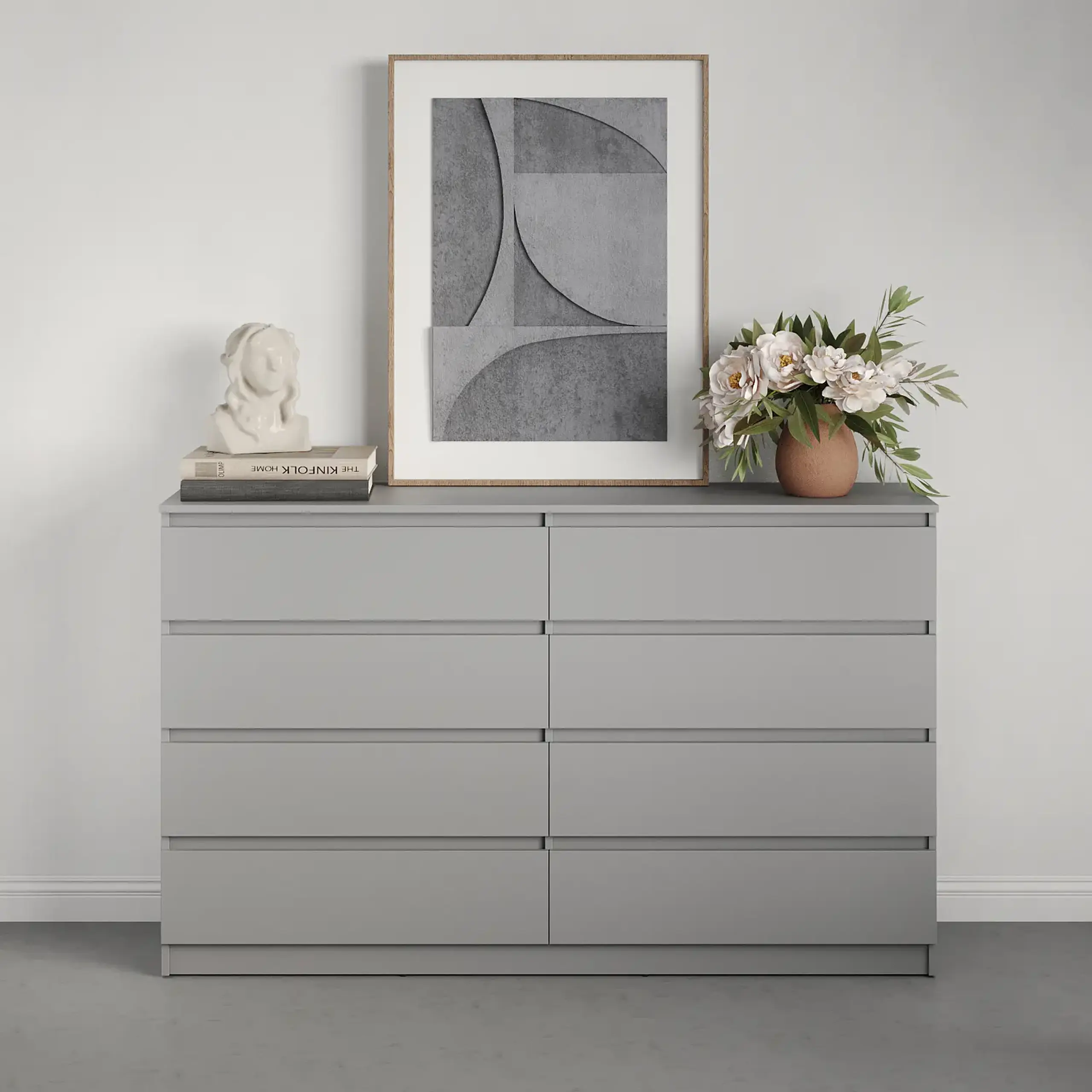 Comodă Neo 8S 160x43x98 cm, Gri
