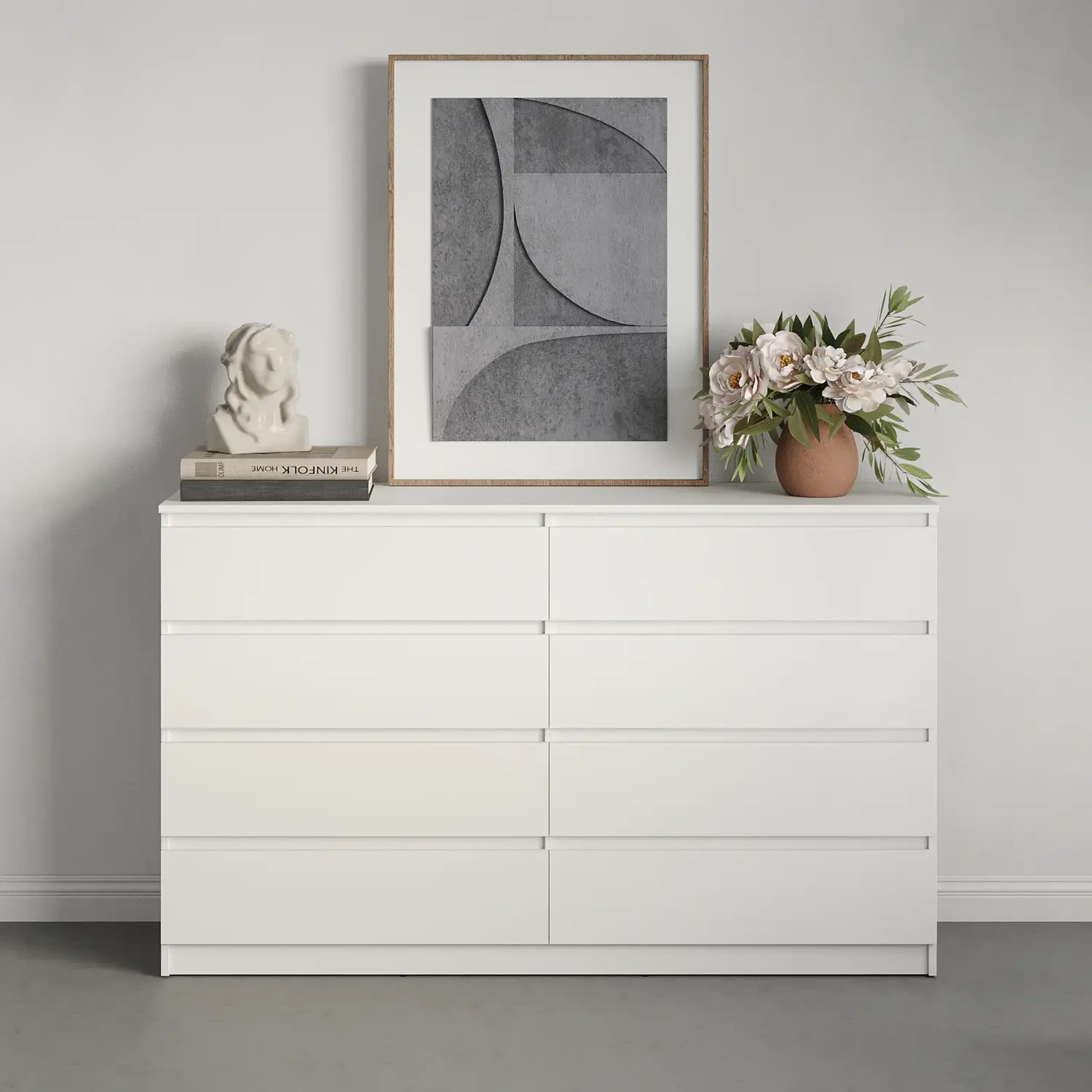 Comodă Neo 8S 160x43x98 cm, Alb