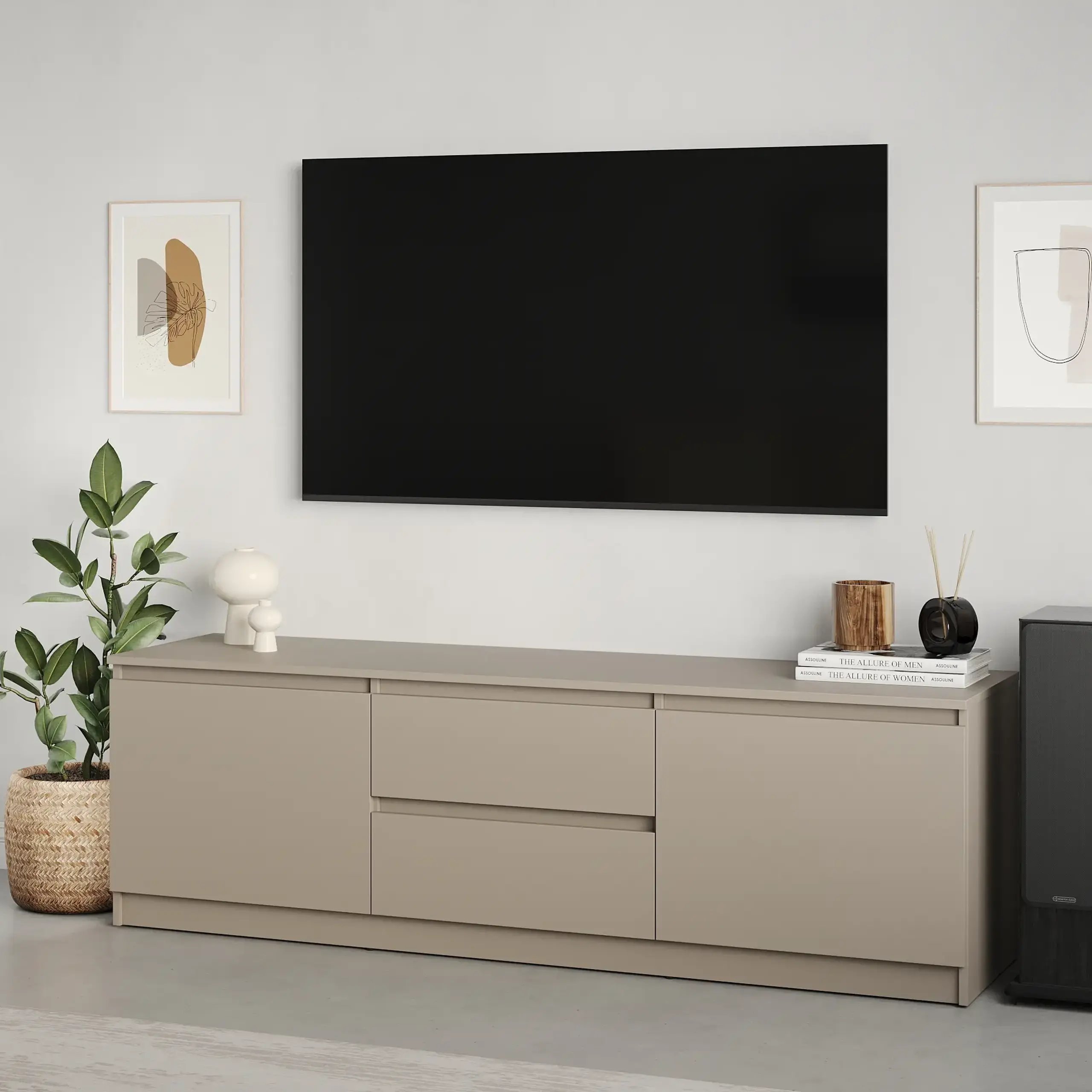Comodă TV Neo 2D2S 150x43x53 cm, Bej