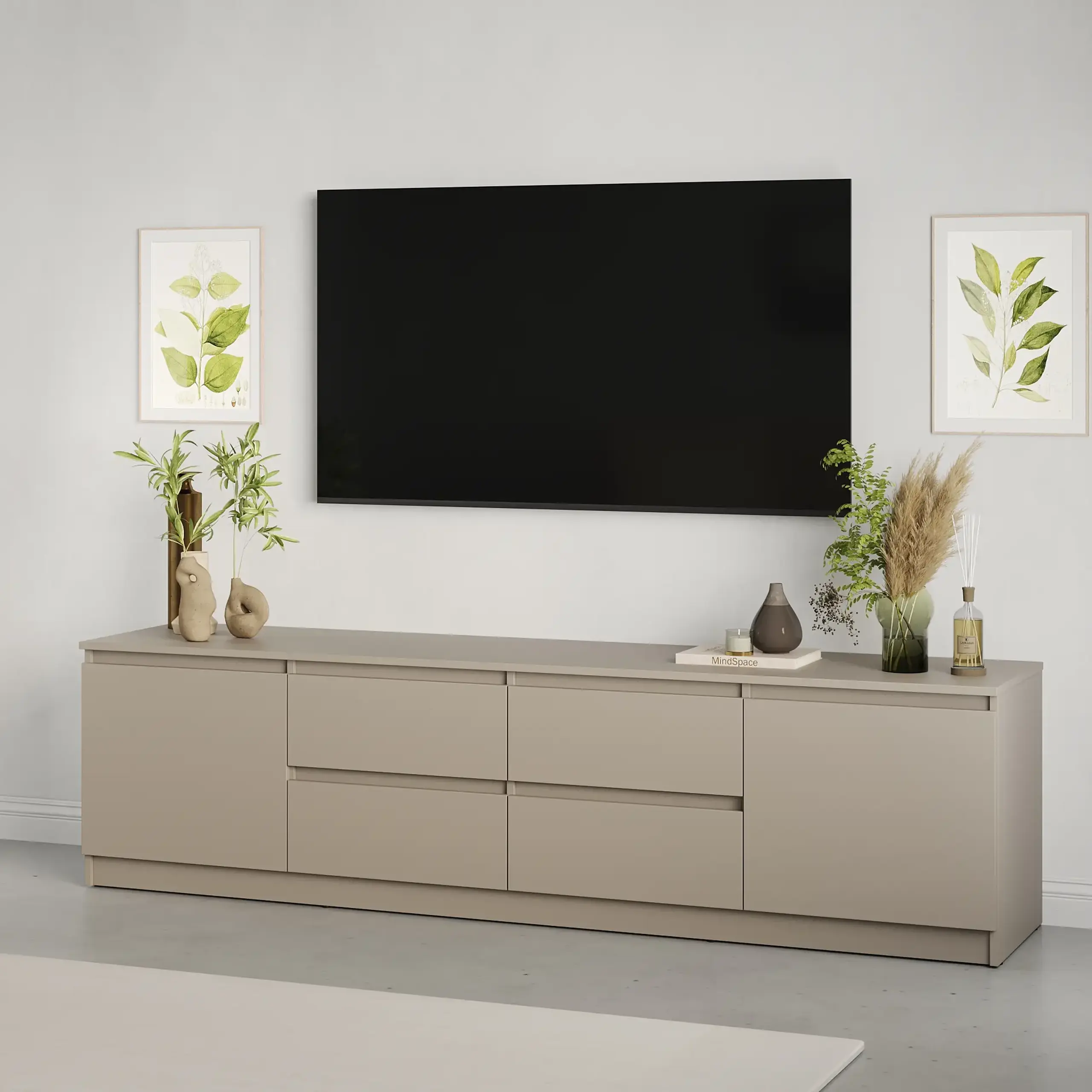 Comodă TV Neo 2D4S 200x43x53 cm, Bej