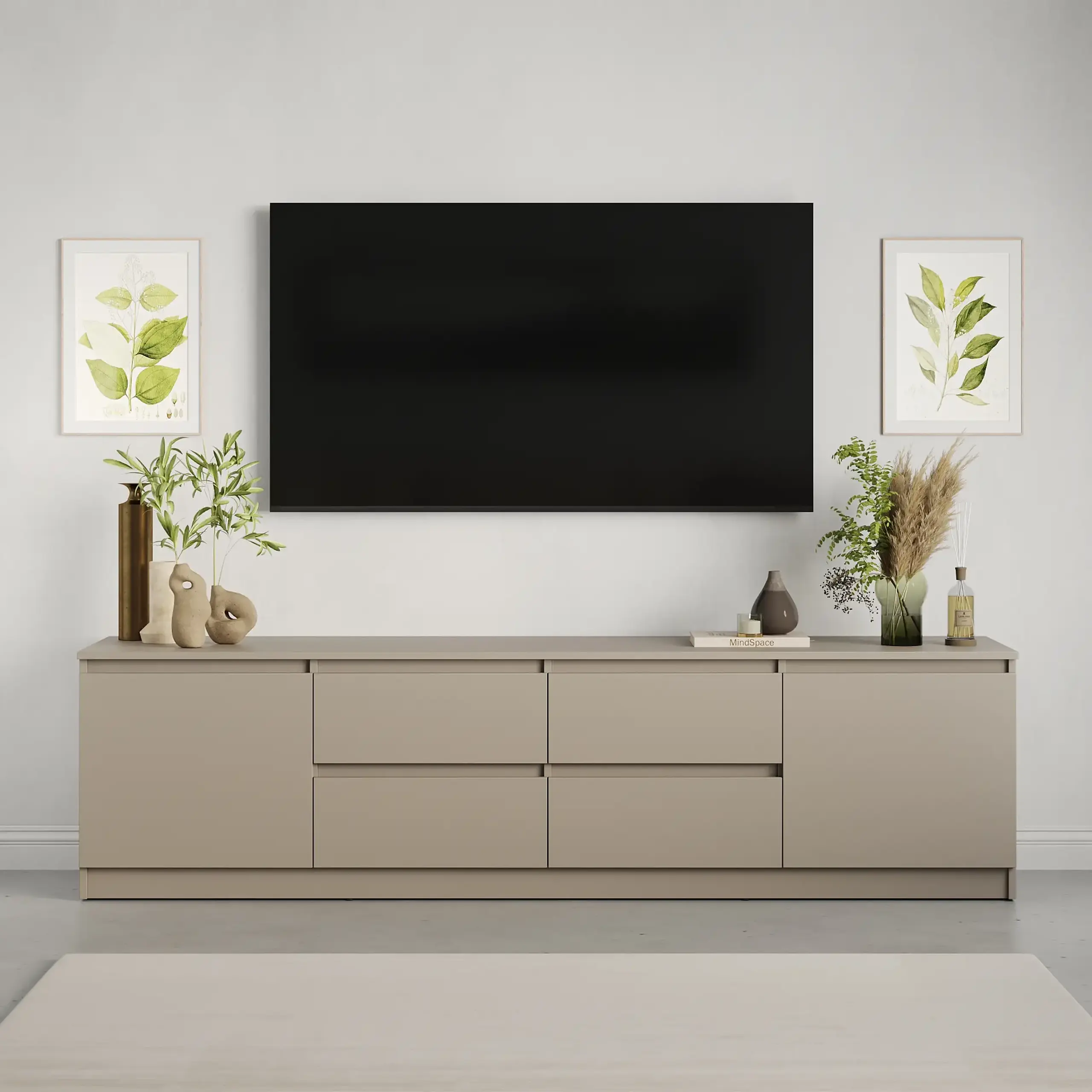 Comodă TV Neo 2D4S 200x43x53 cm, Bej