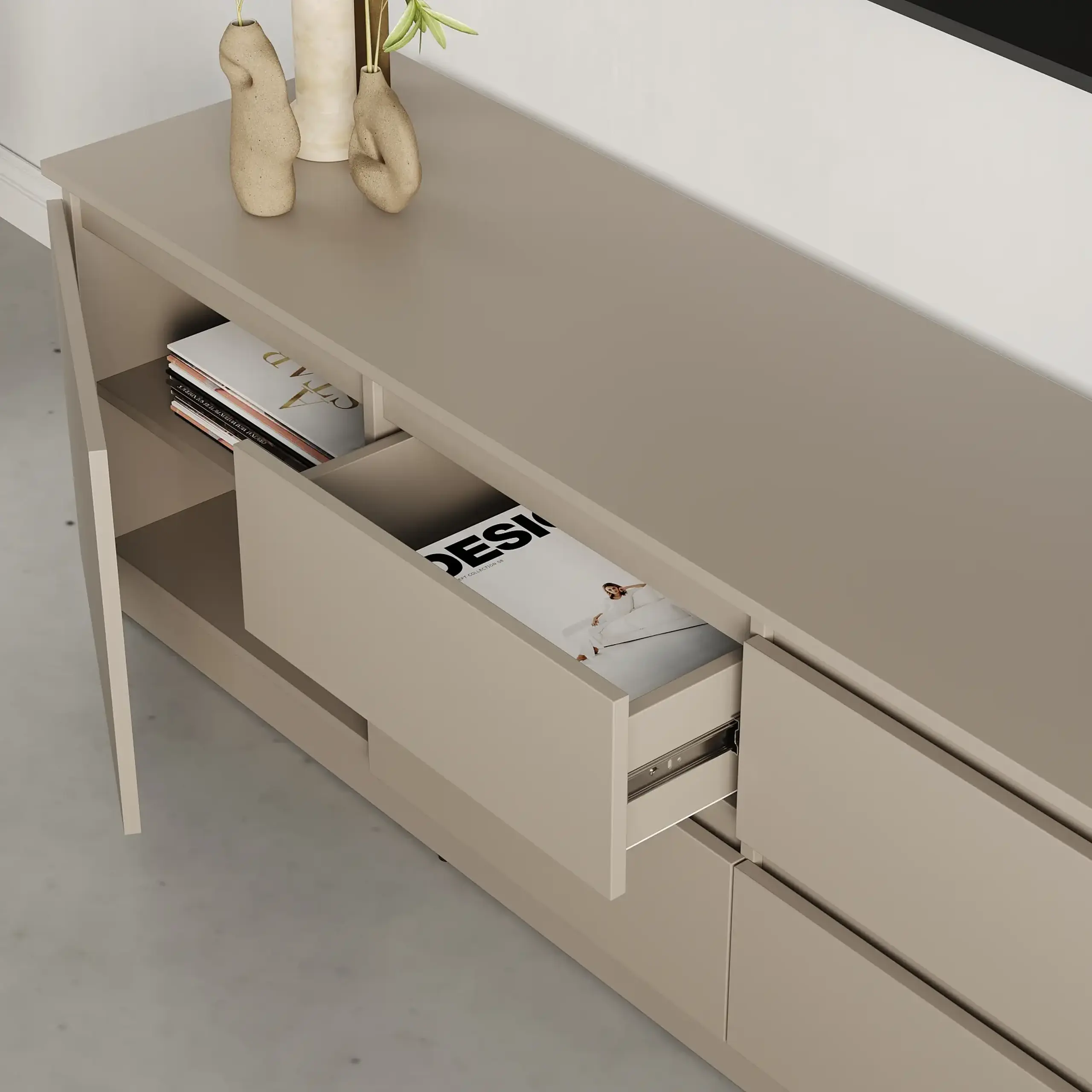 Comodă TV Neo 2D4S 200x43x53 cm, Bej
